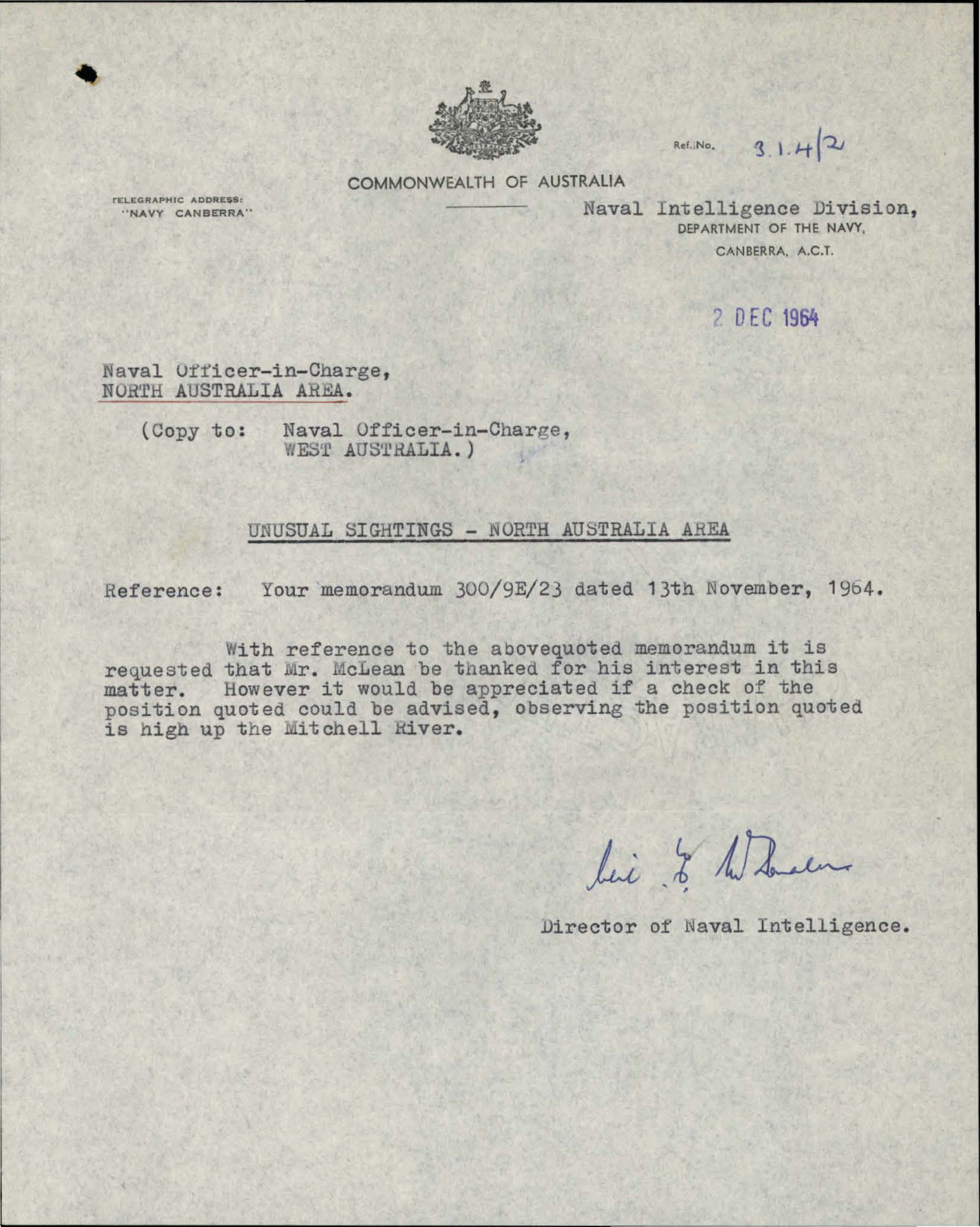 Australia Ufo Disclosure 64, 53P File E499 C21 4 4 4081230