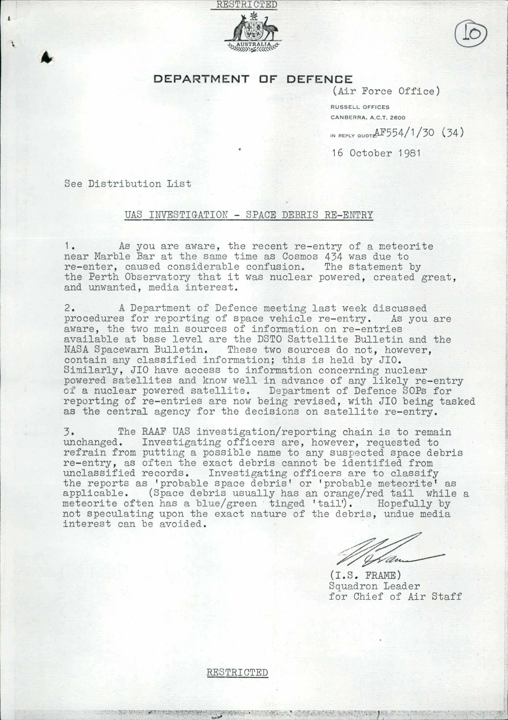 Australia Ufo Disclosure 67, 71P File E1327 5 4 Air Part 6 7 7061048