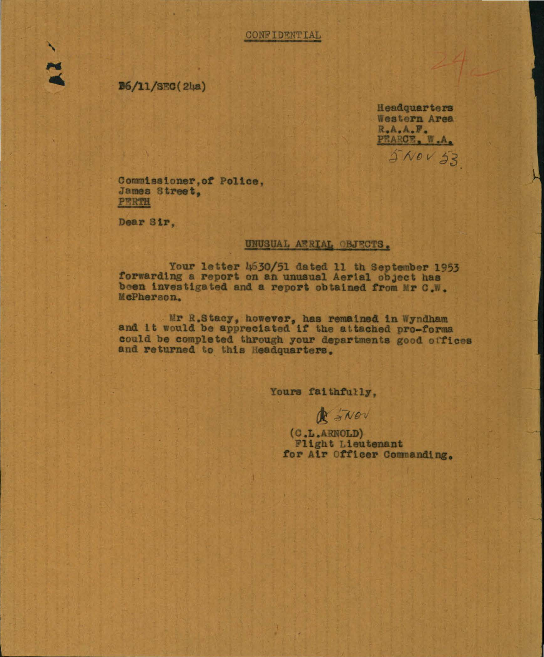 Australia Ufo Disclosure 77, 112P File Pp474 1 5 5 Air 1567731