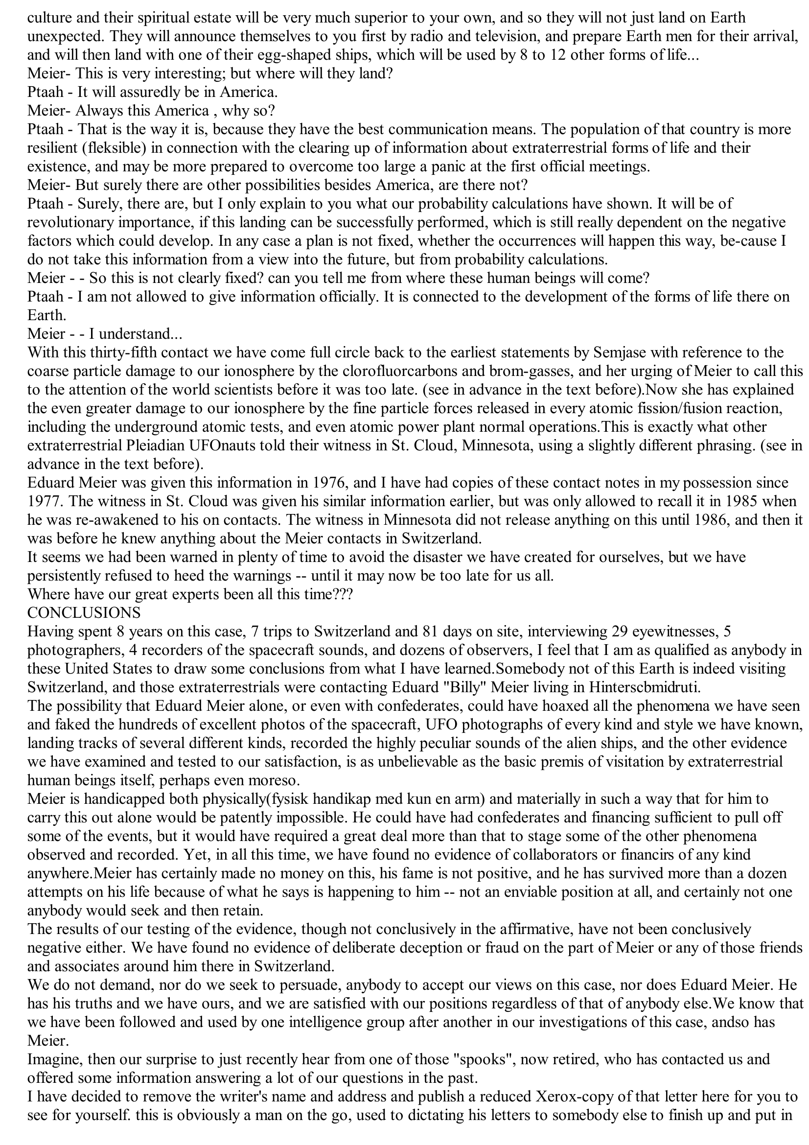 First Contact Billy Meier