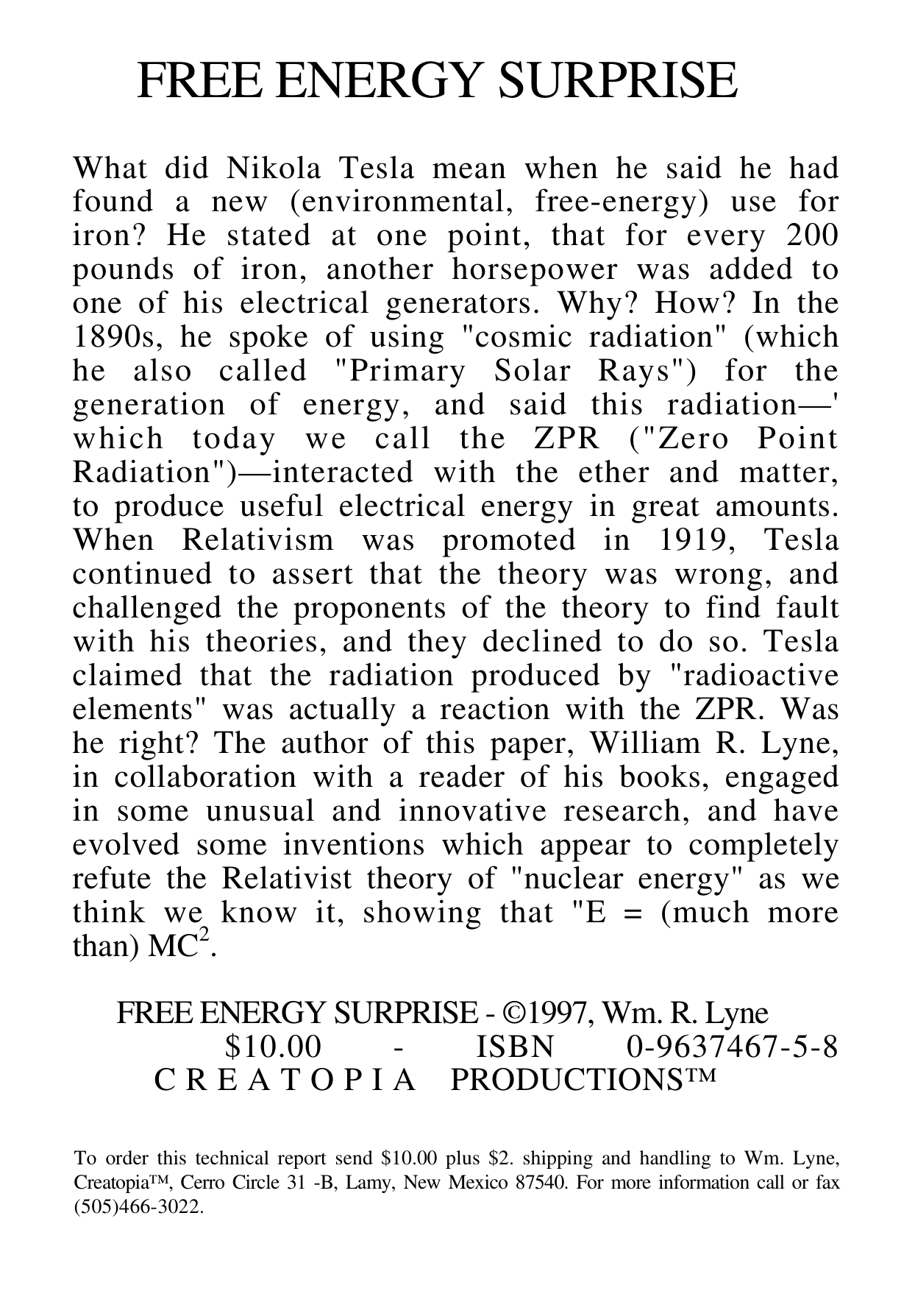 Occult Science Dictatorship William Lyne