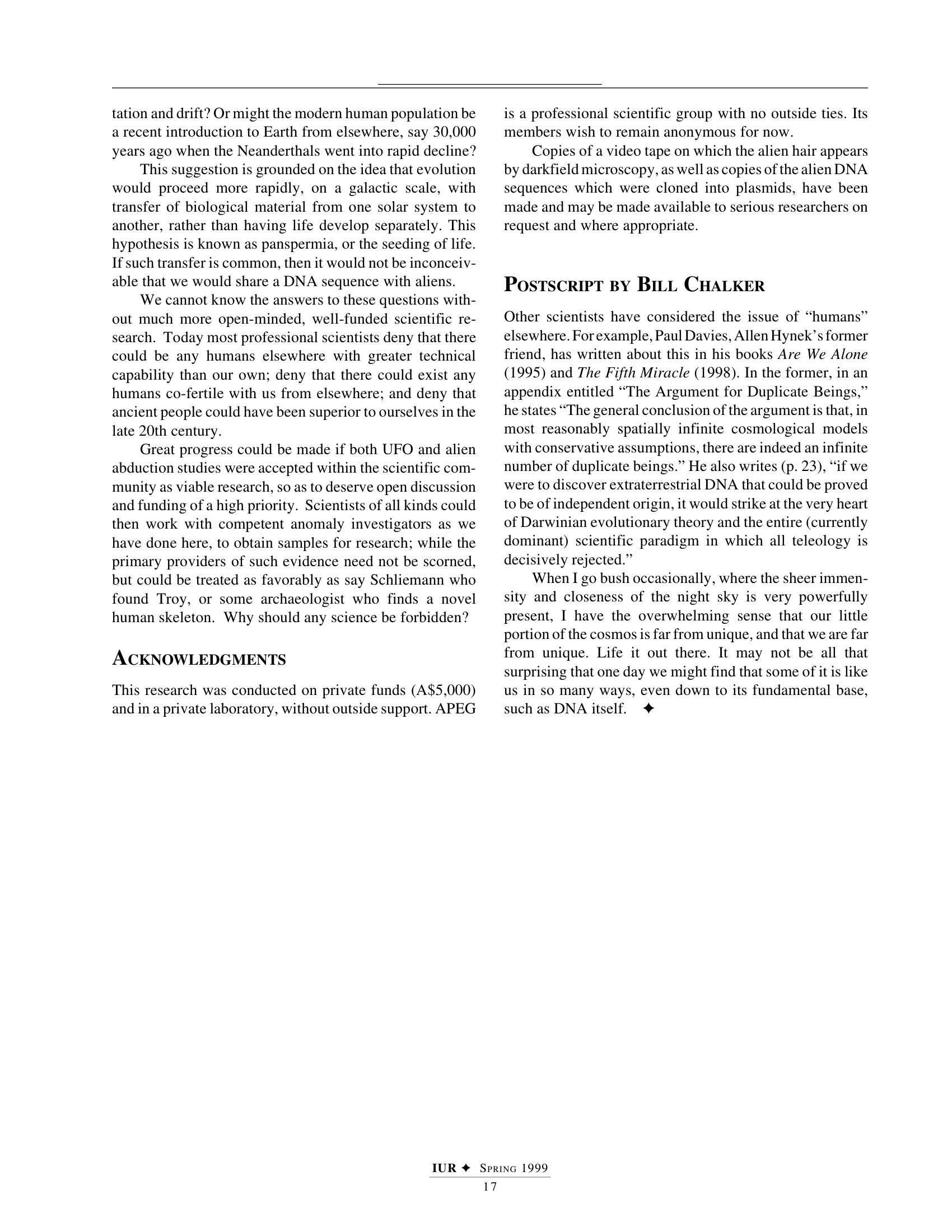 Strange Evidence Bill Chalker