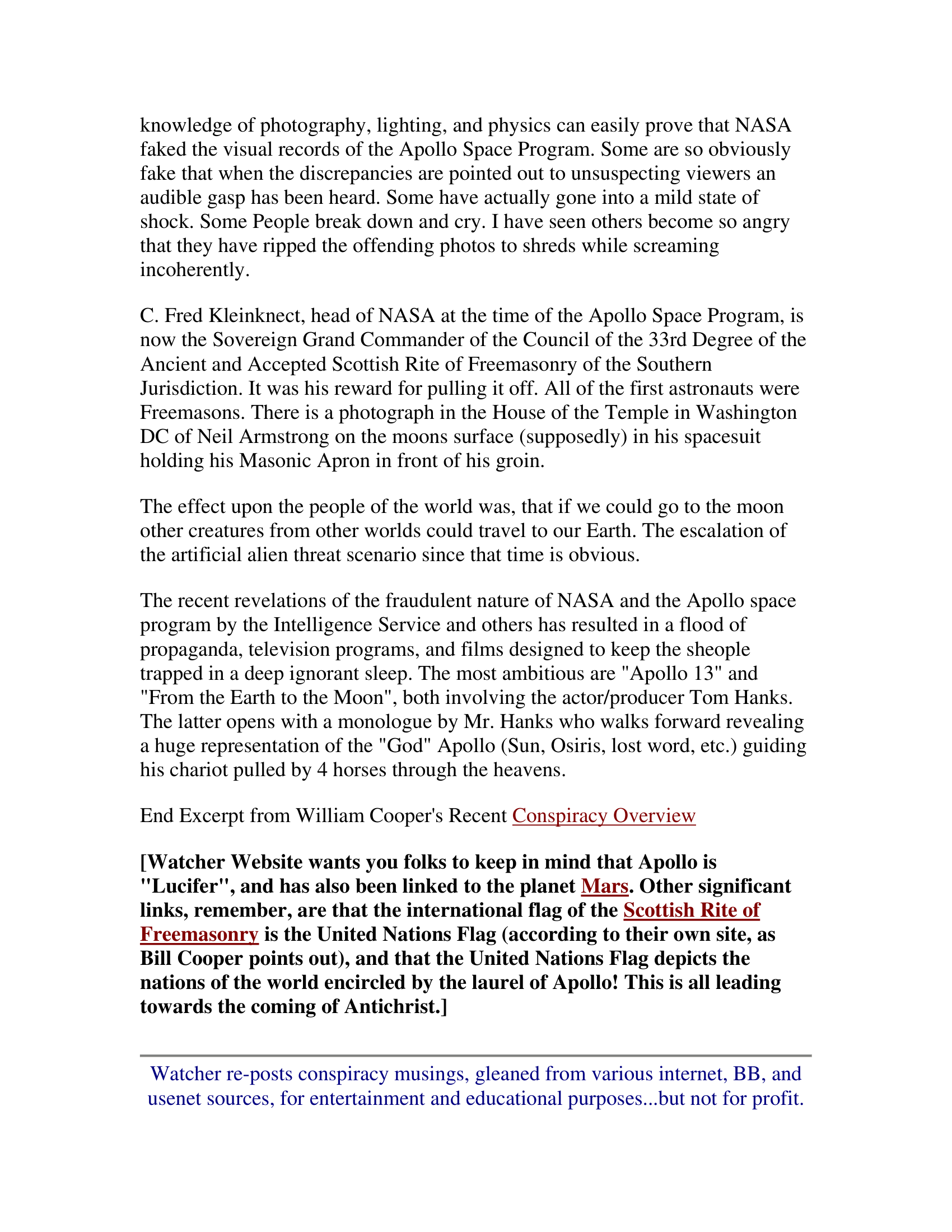 Nasa Masonic Conspiracy William Cooper