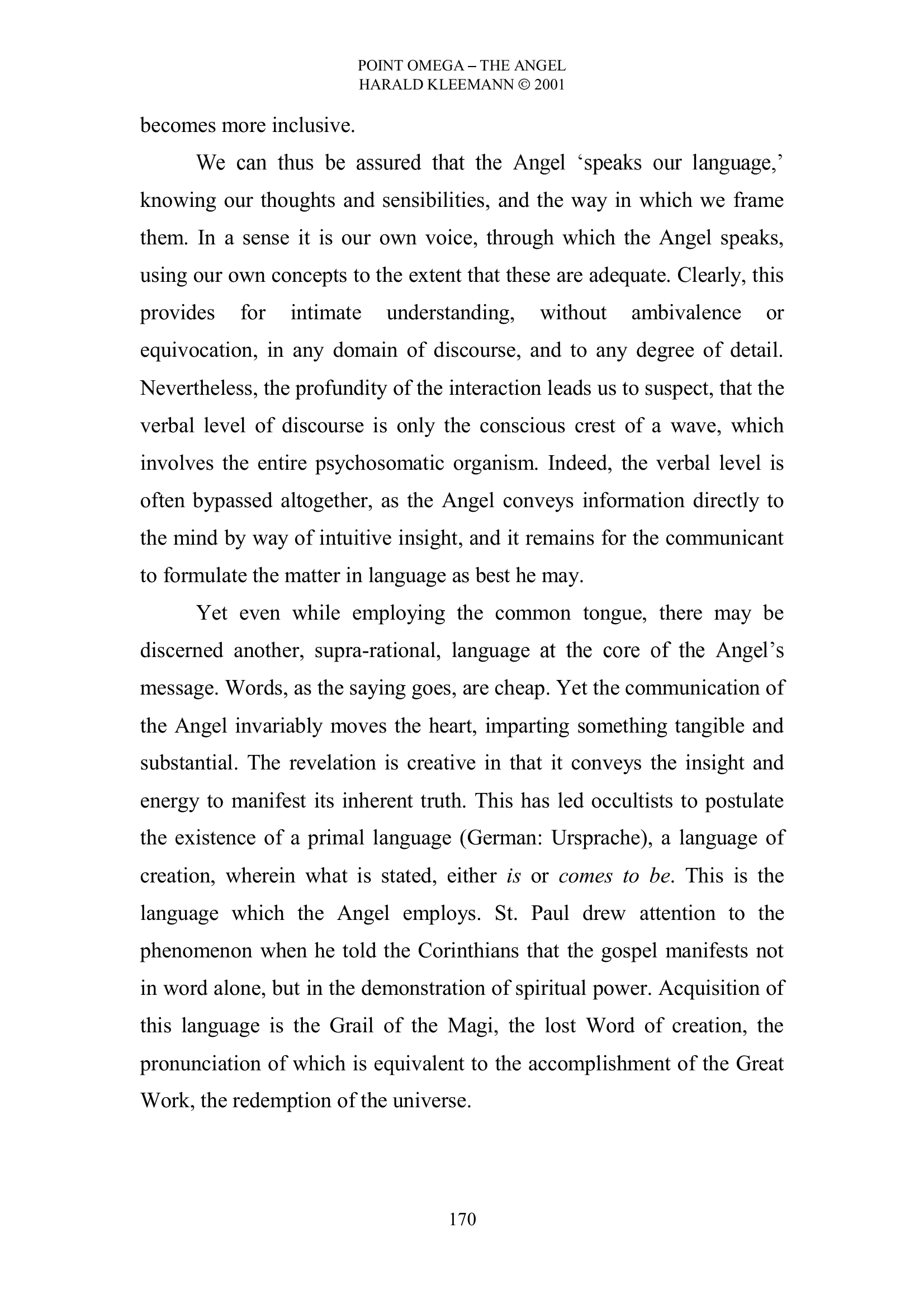 Point Omega Harald Kleeman