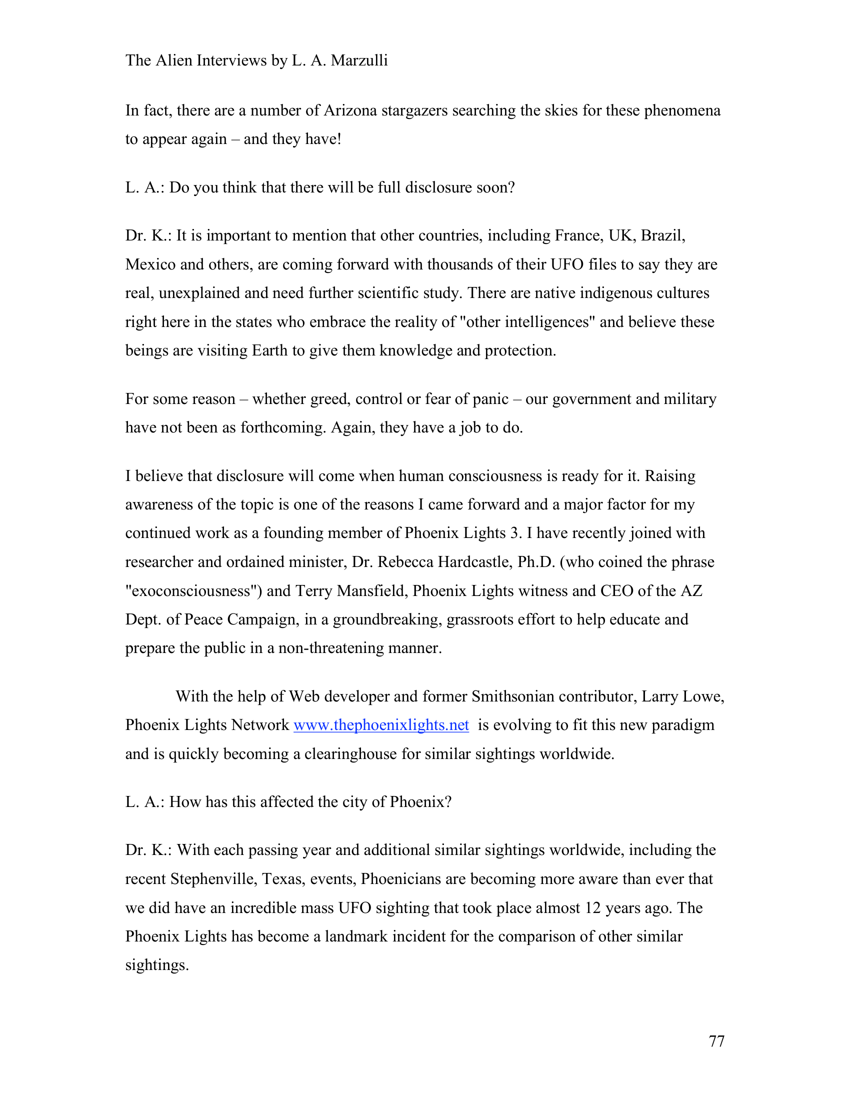 The Alien Interviews L. A. Marzulli