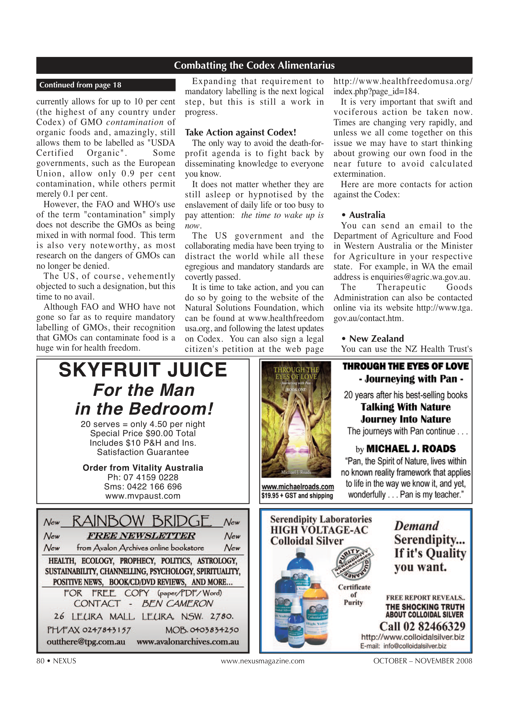 Nexus 1506 Codex Alimentarius New Times Magazine