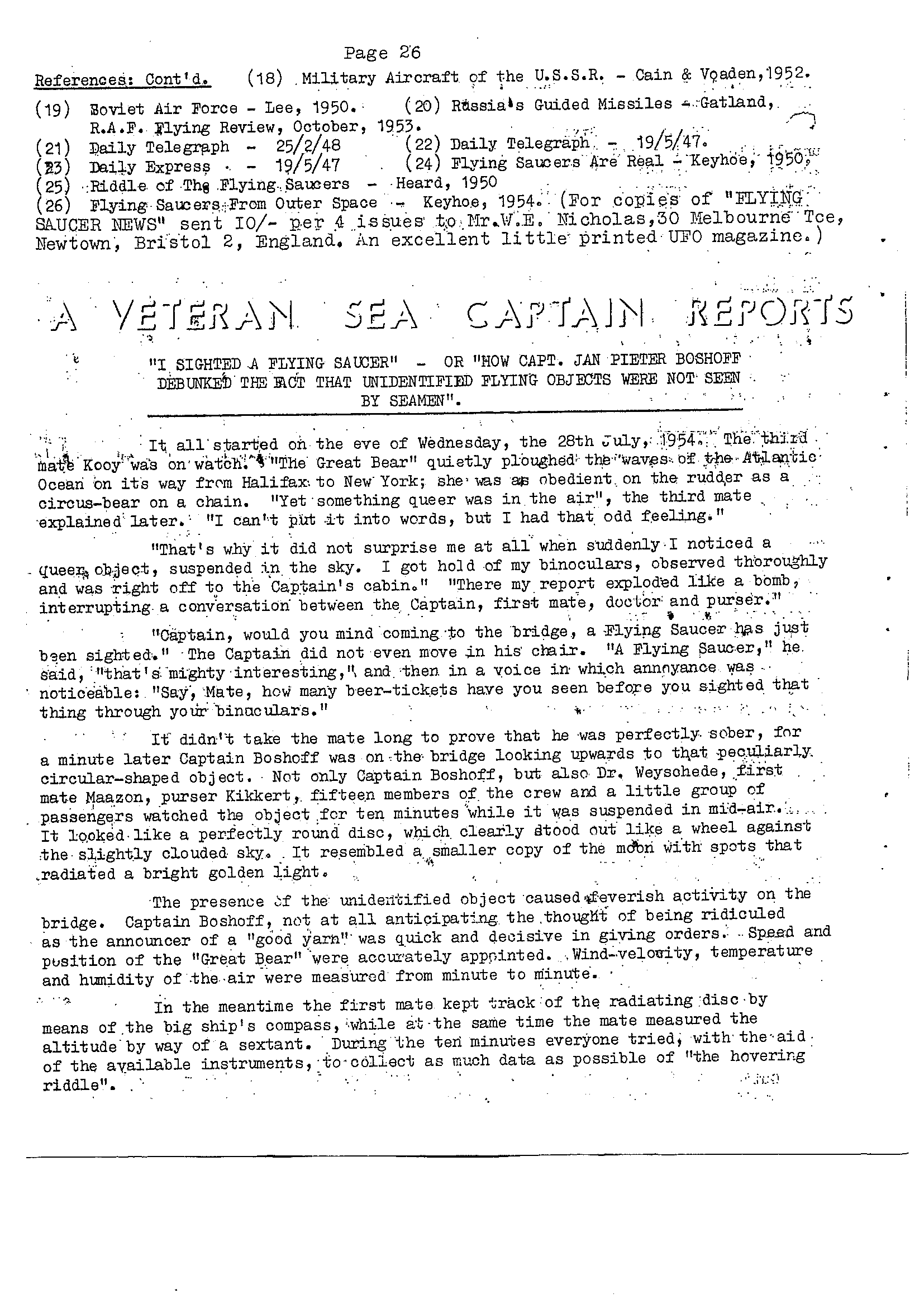 New Zeland Defence Force Ufo Disclosure 1952 1955, 445 Pages