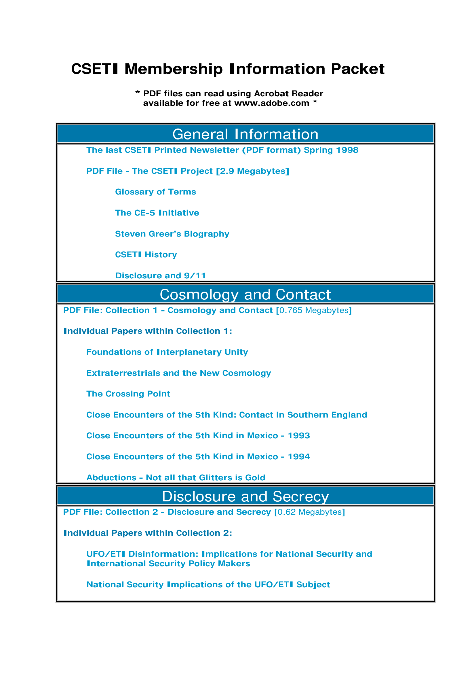 Cseti Membership Information Packet