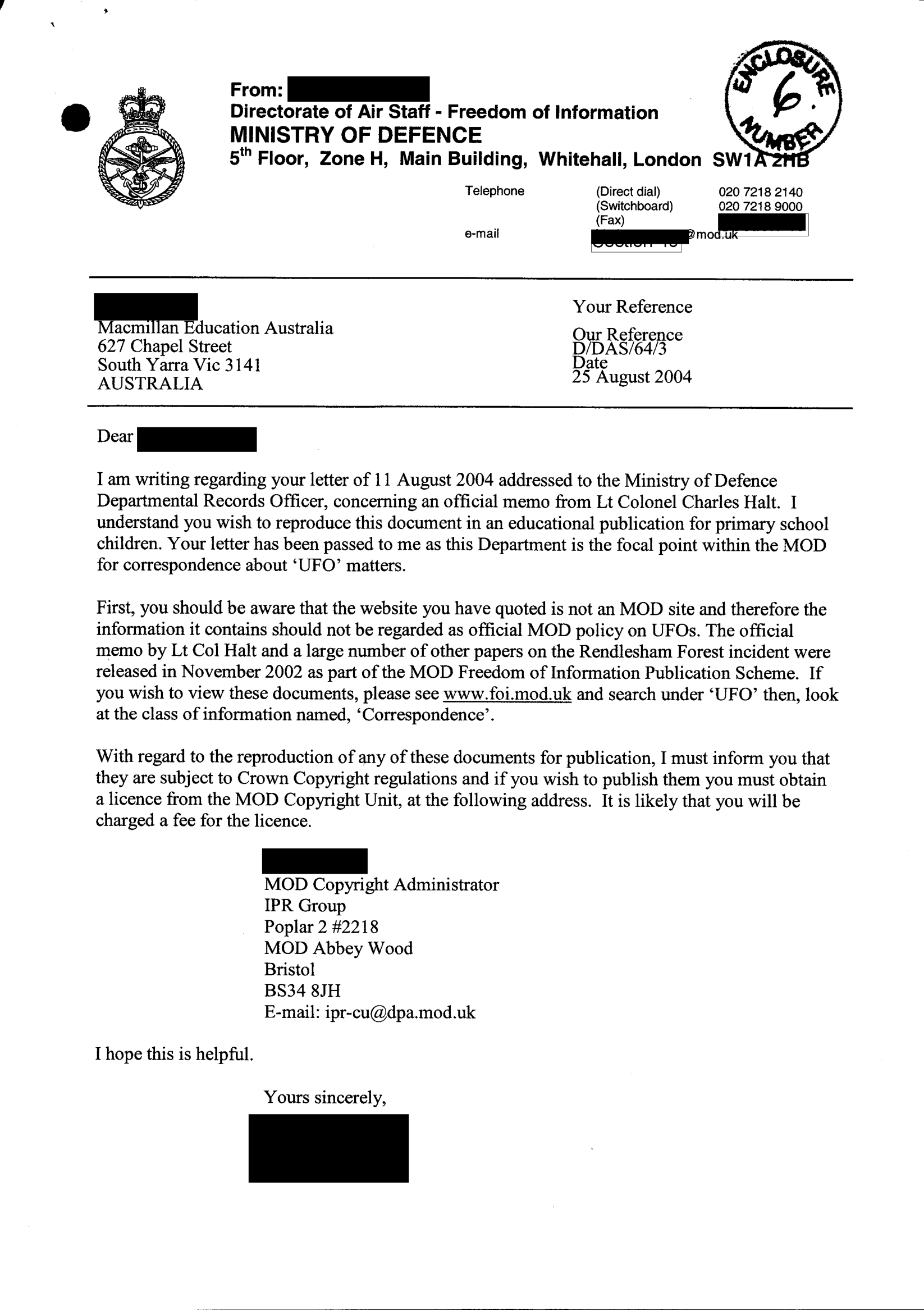 Uk Ufo Disclosure Part 01, 243P Uk Document 24 2060 1