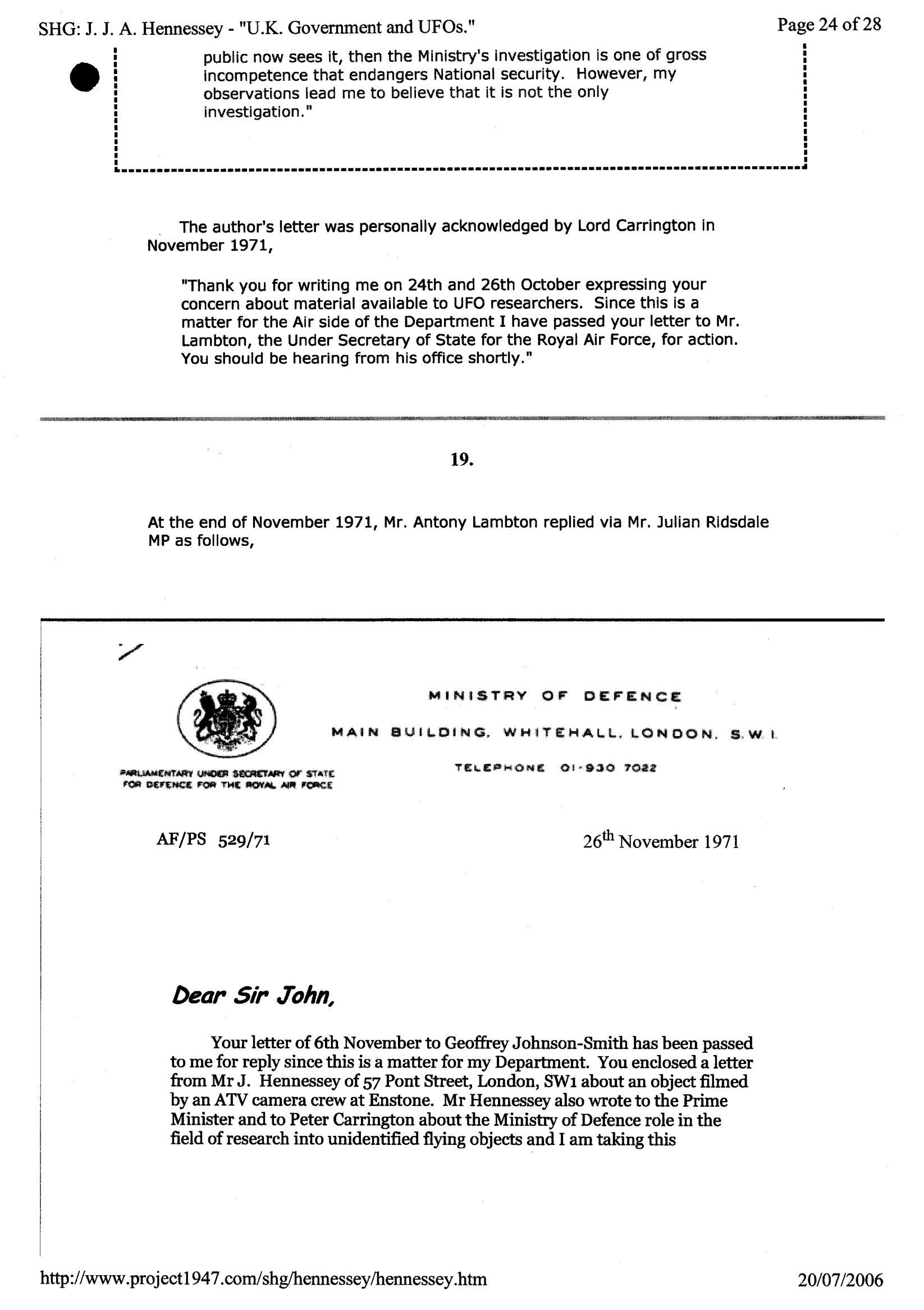 Uk Ufo Disclosure Part 04, 181P Uk Document 24 2071 1