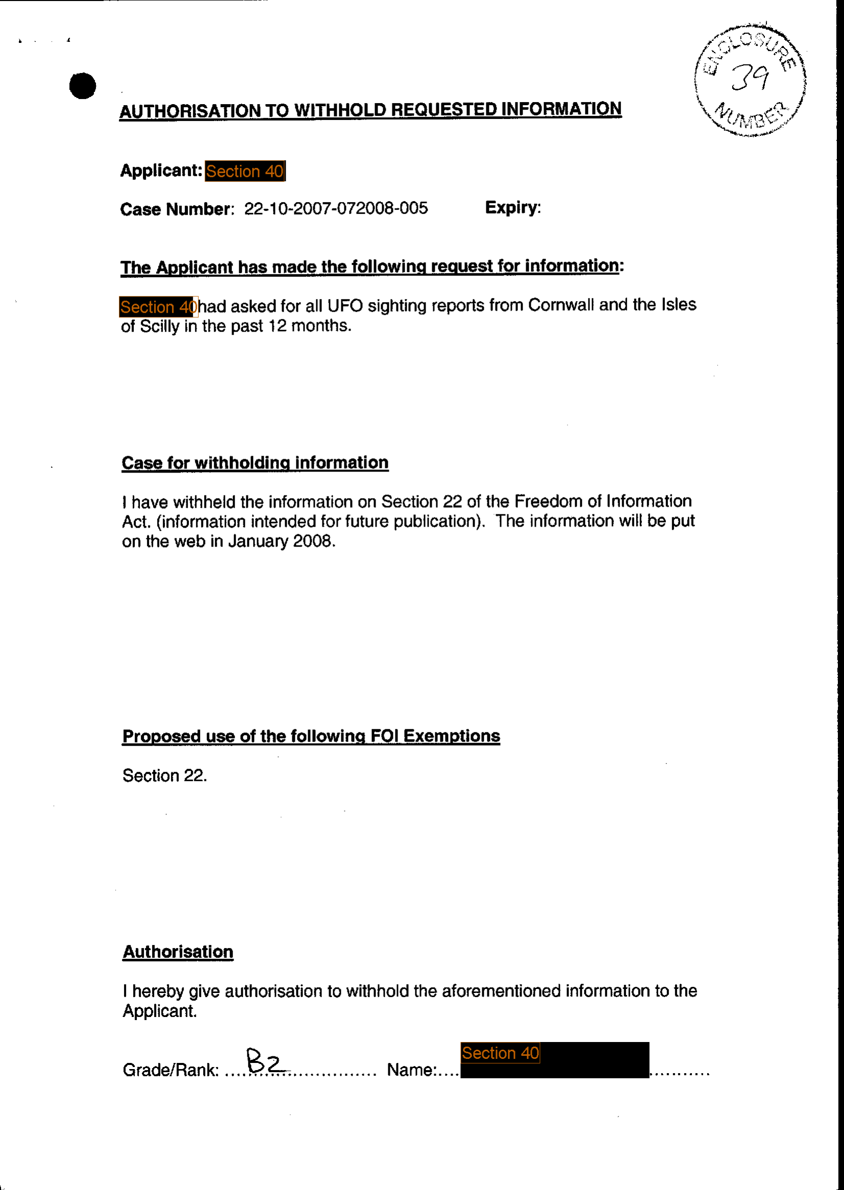 Uk Ufo Disclosure Part 07, 430P Uk Document 24 2094 1