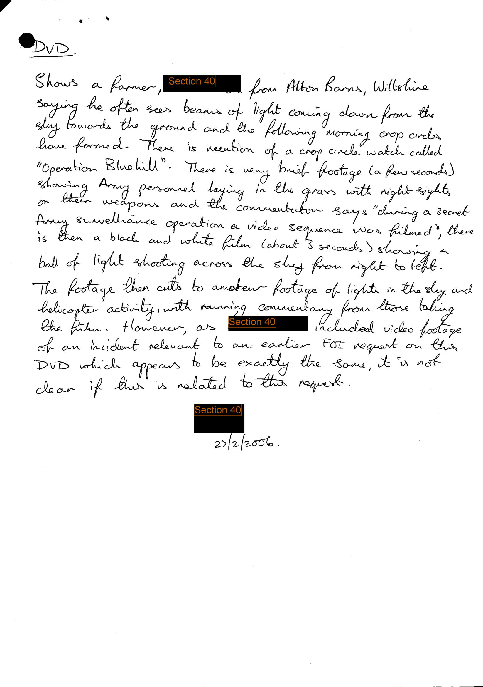 Uk Ufo Disclosure Part 20, 109P Uk Document 24 2065 1