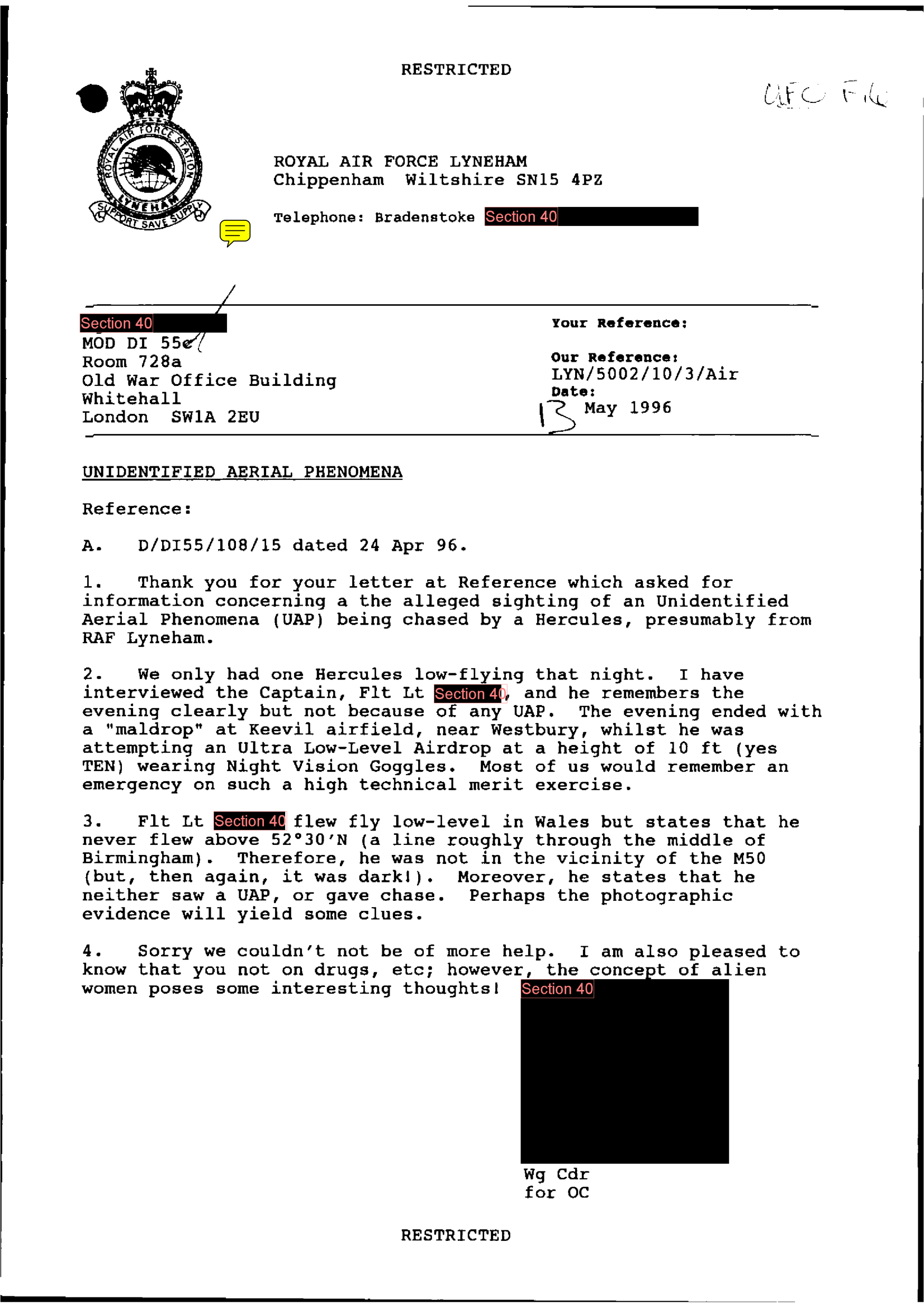 Uk Ufo Disclosure Part 33, 399P Uk Document 31 188 1
