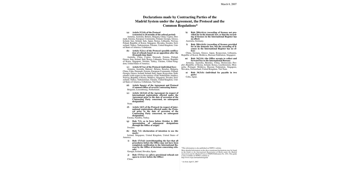 Declarations