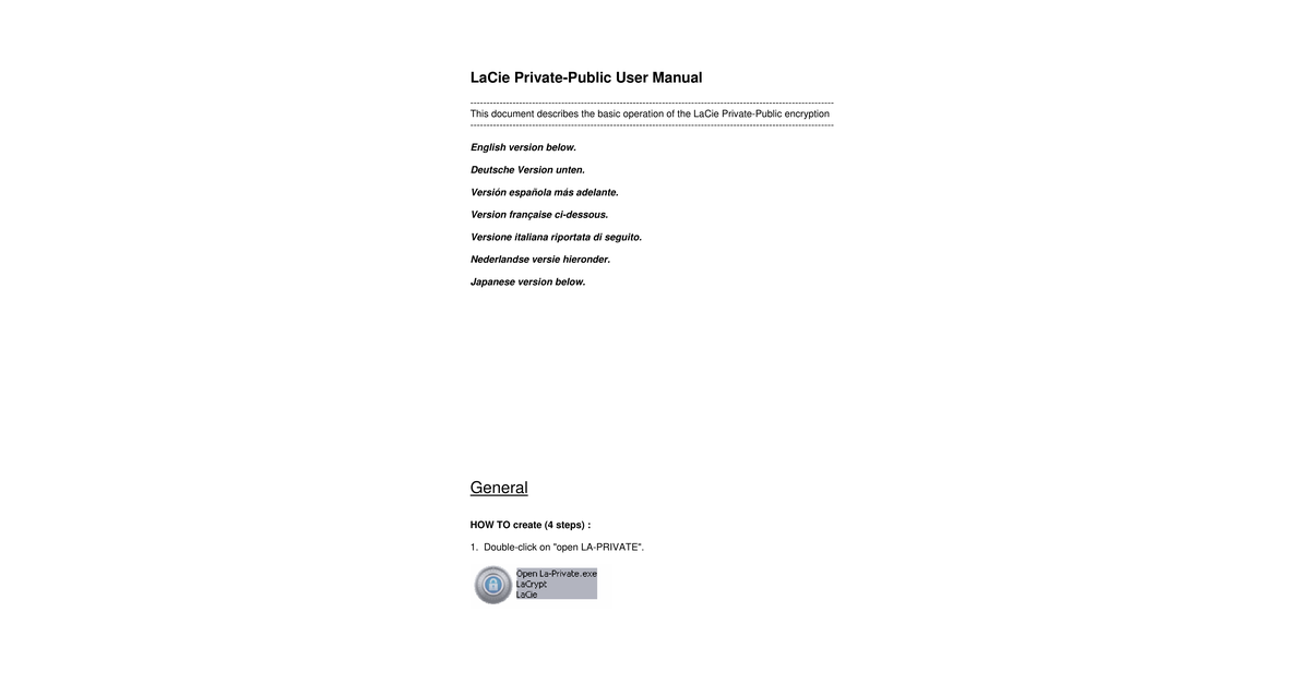 LaCie Private Public User Manual