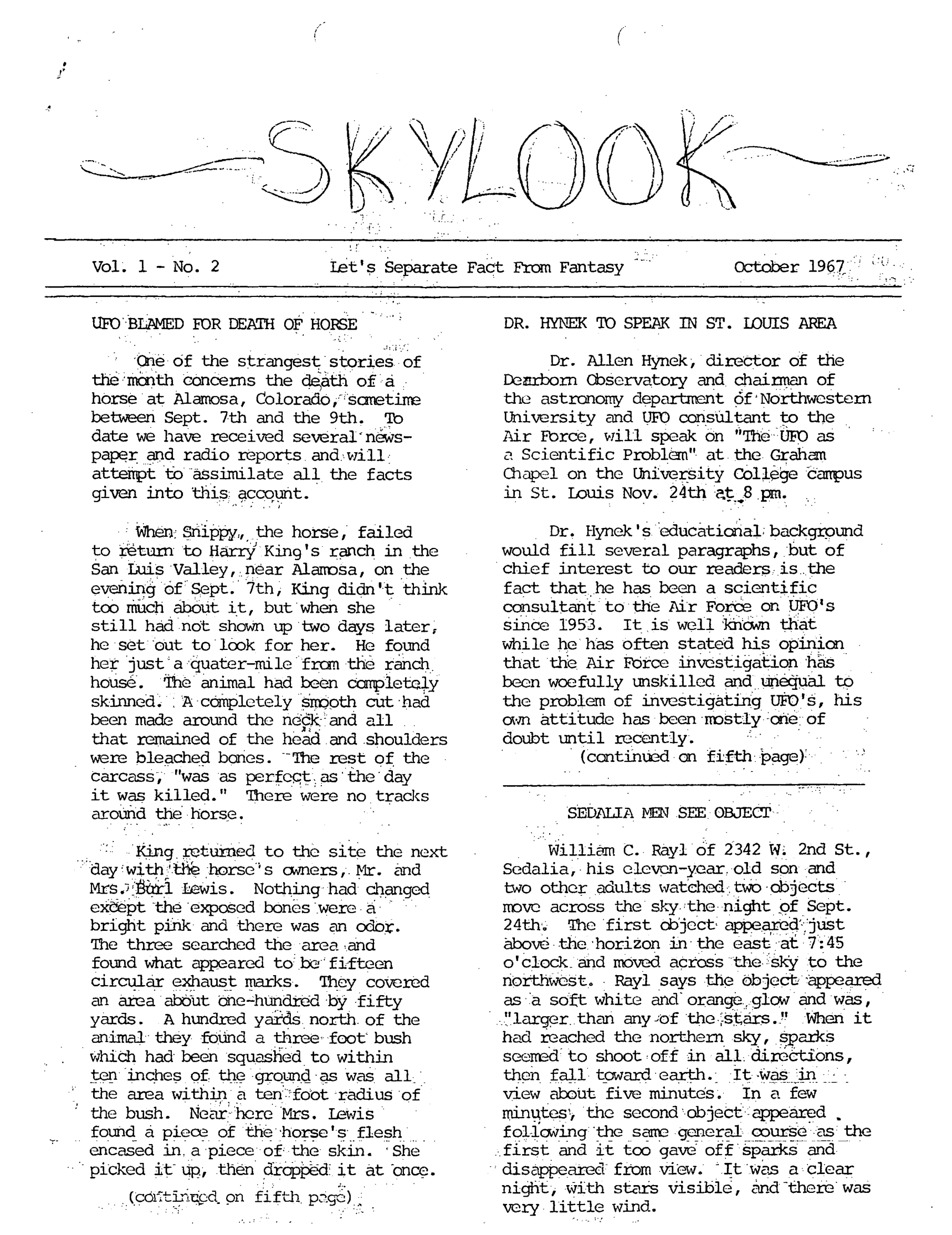 Patent MUFON-UFO-Journal-1967-10.-October-Skylook — page 1