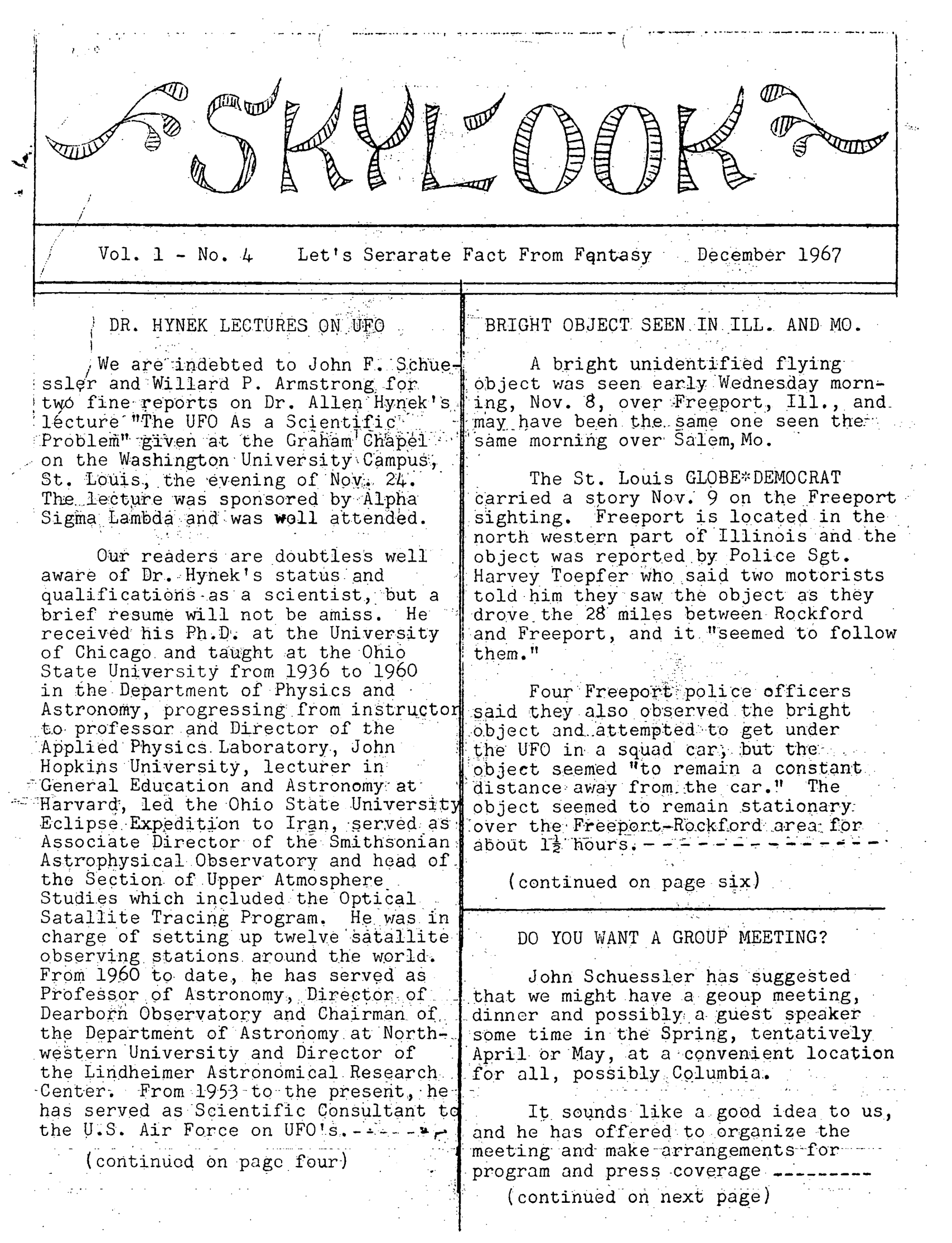 Patent MUFON-UFO-Journal-1967-12.-December-Skylook — page 1