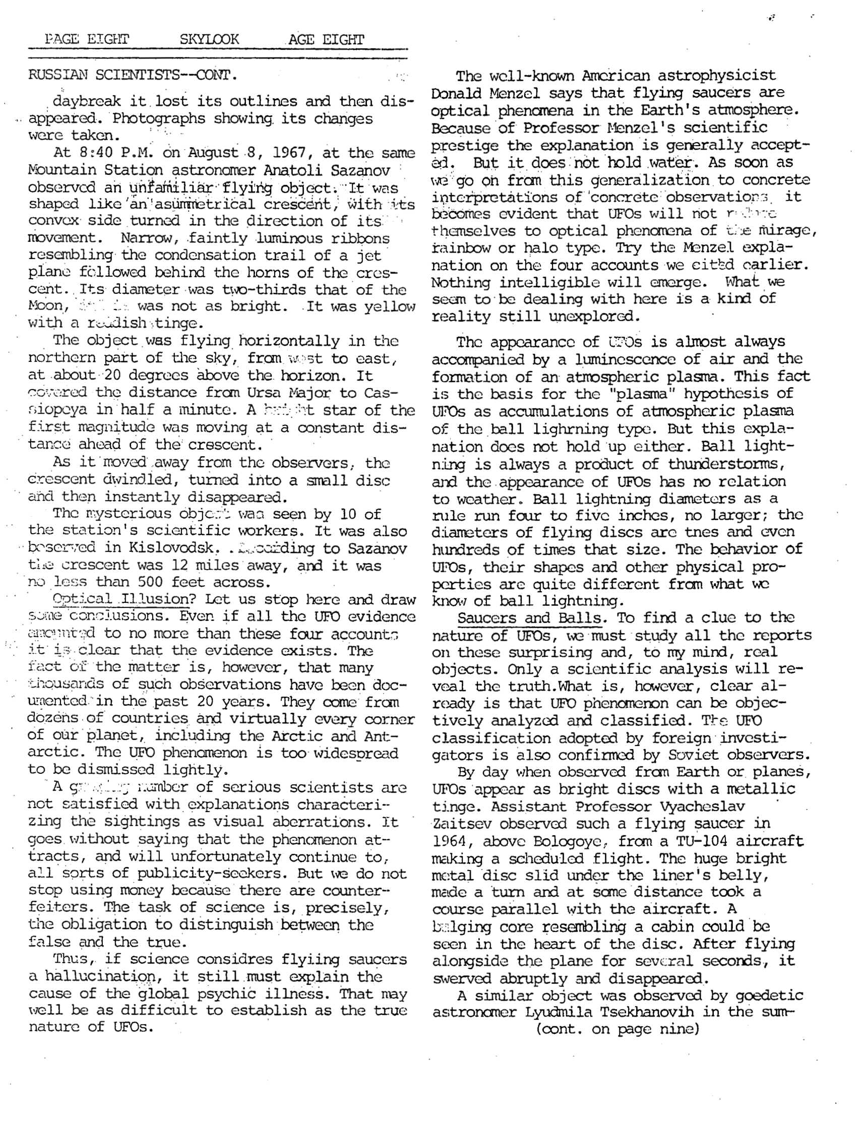 Mufon Ufo Journal 1968 2. February March Skylook