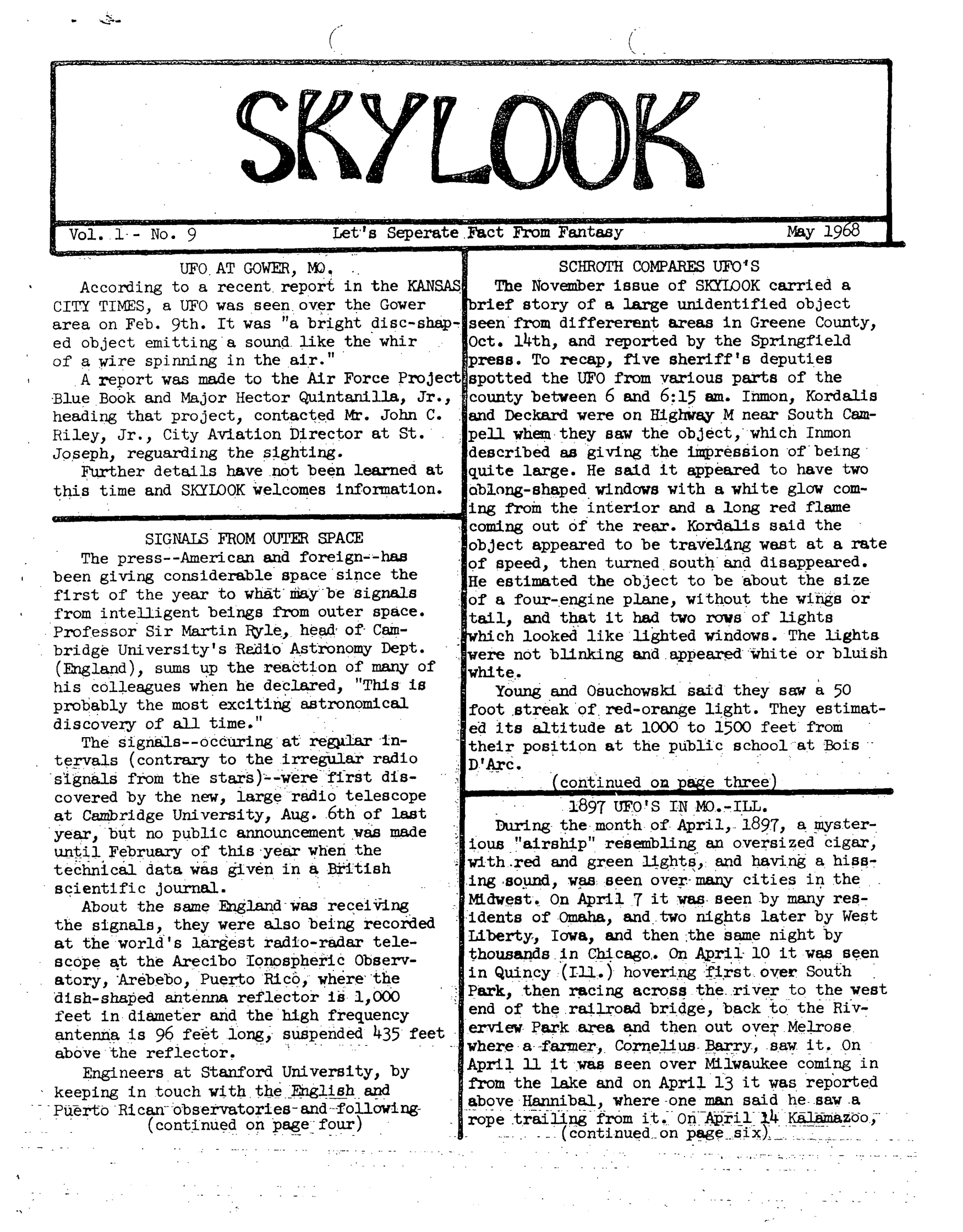 Patent MUFON-UFO-Journal-1968-5.-May-Skylook — page 1