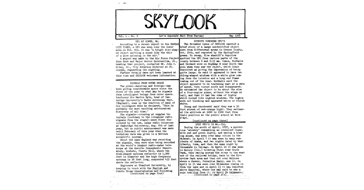 MUFON UFO Journal 1968 5. May Skylook