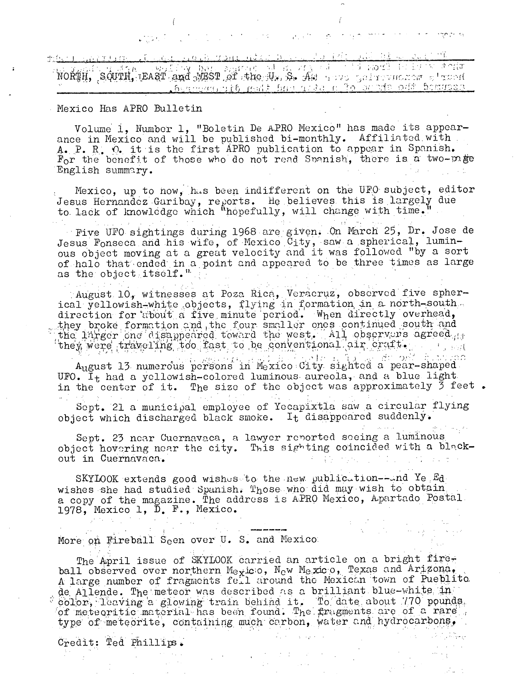 Mufon Ufo Journal 1969 6. June Skylook