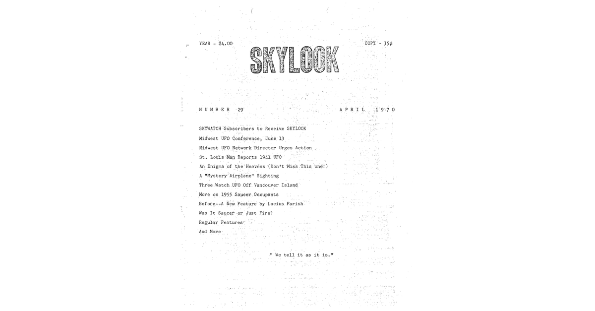 MUFON UFO Journal 1970 4. April Skylook