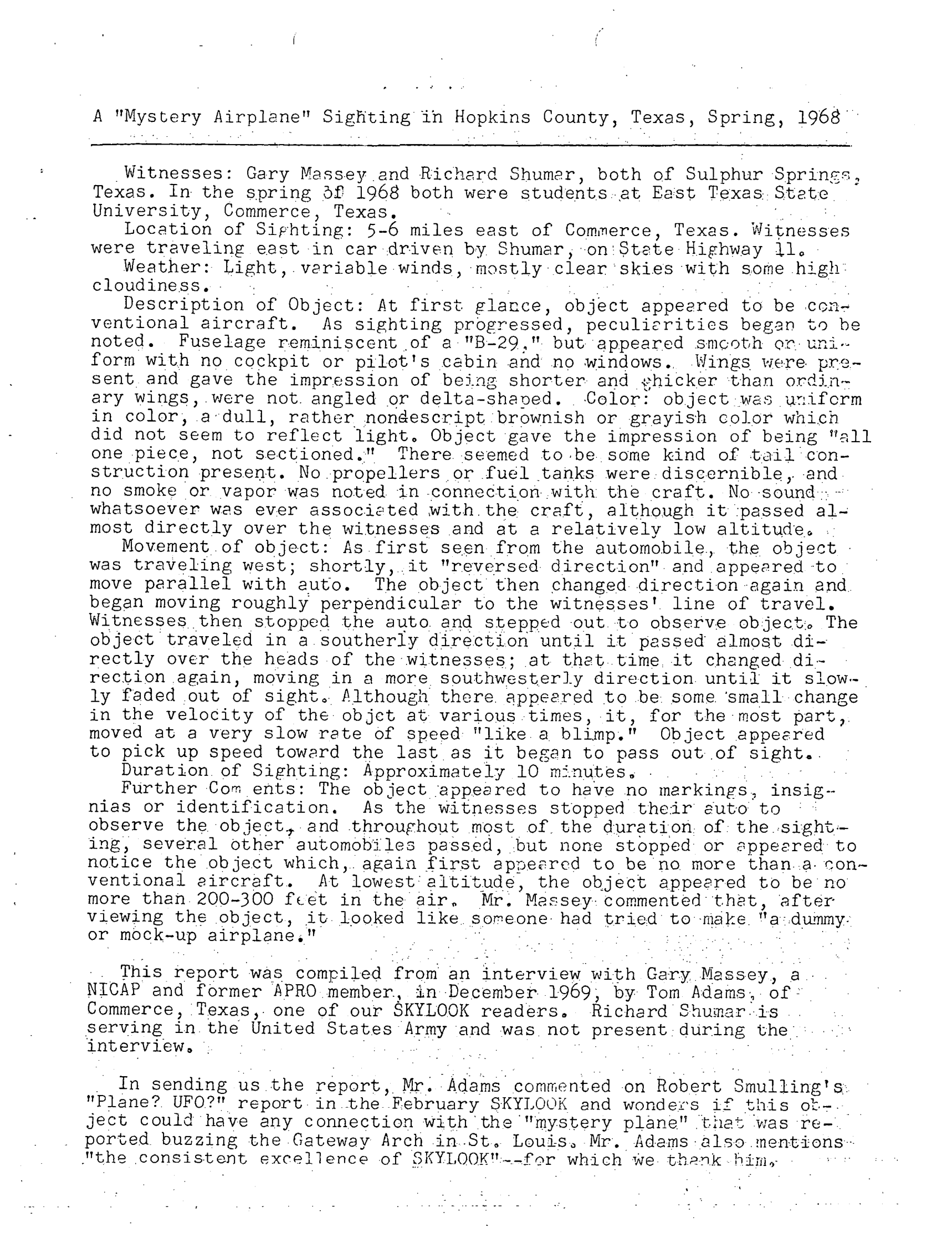 Mufon Ufo Journal 1970 4. April Skylook