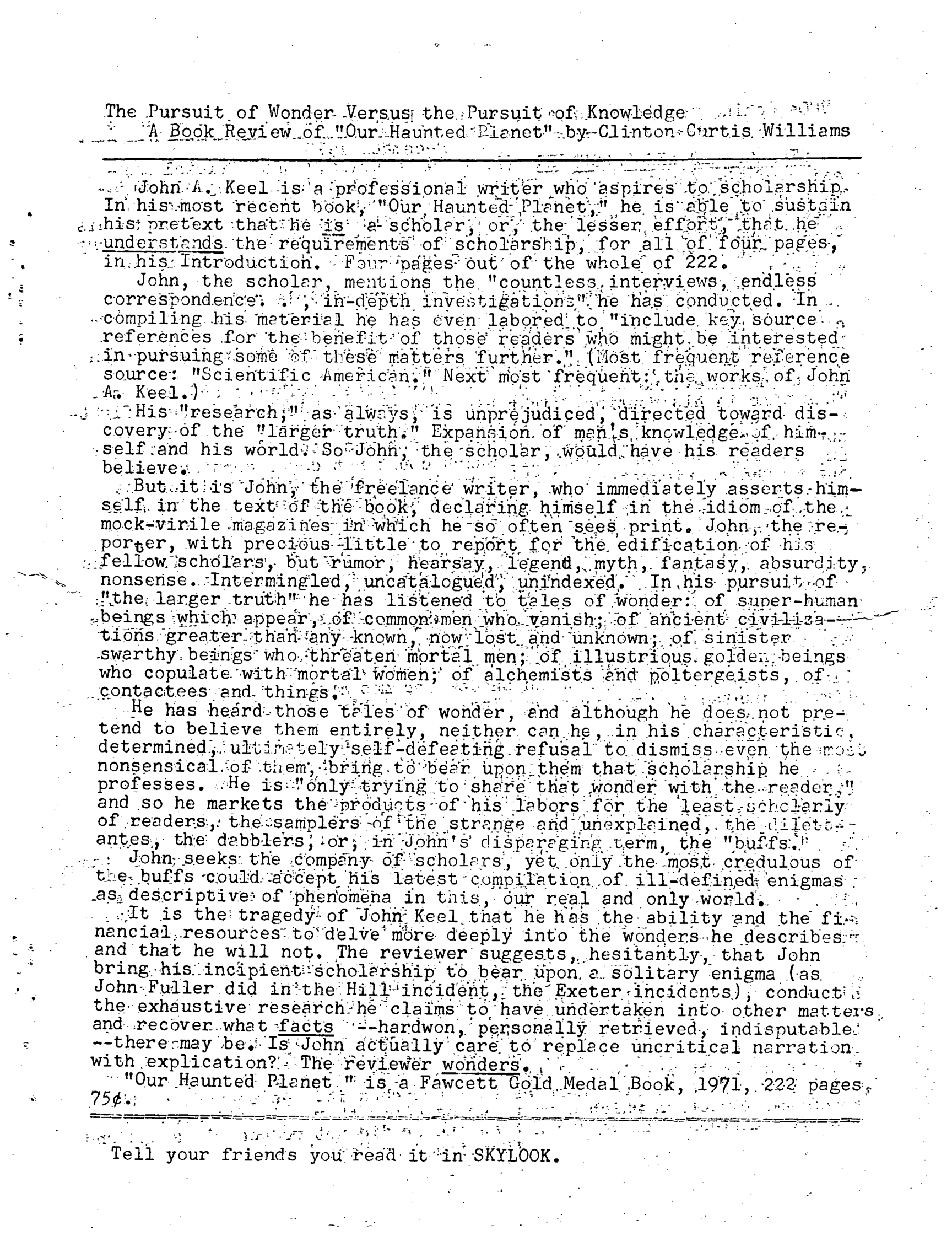 Mufon Ufo Journal 1971 12. December Skylook
