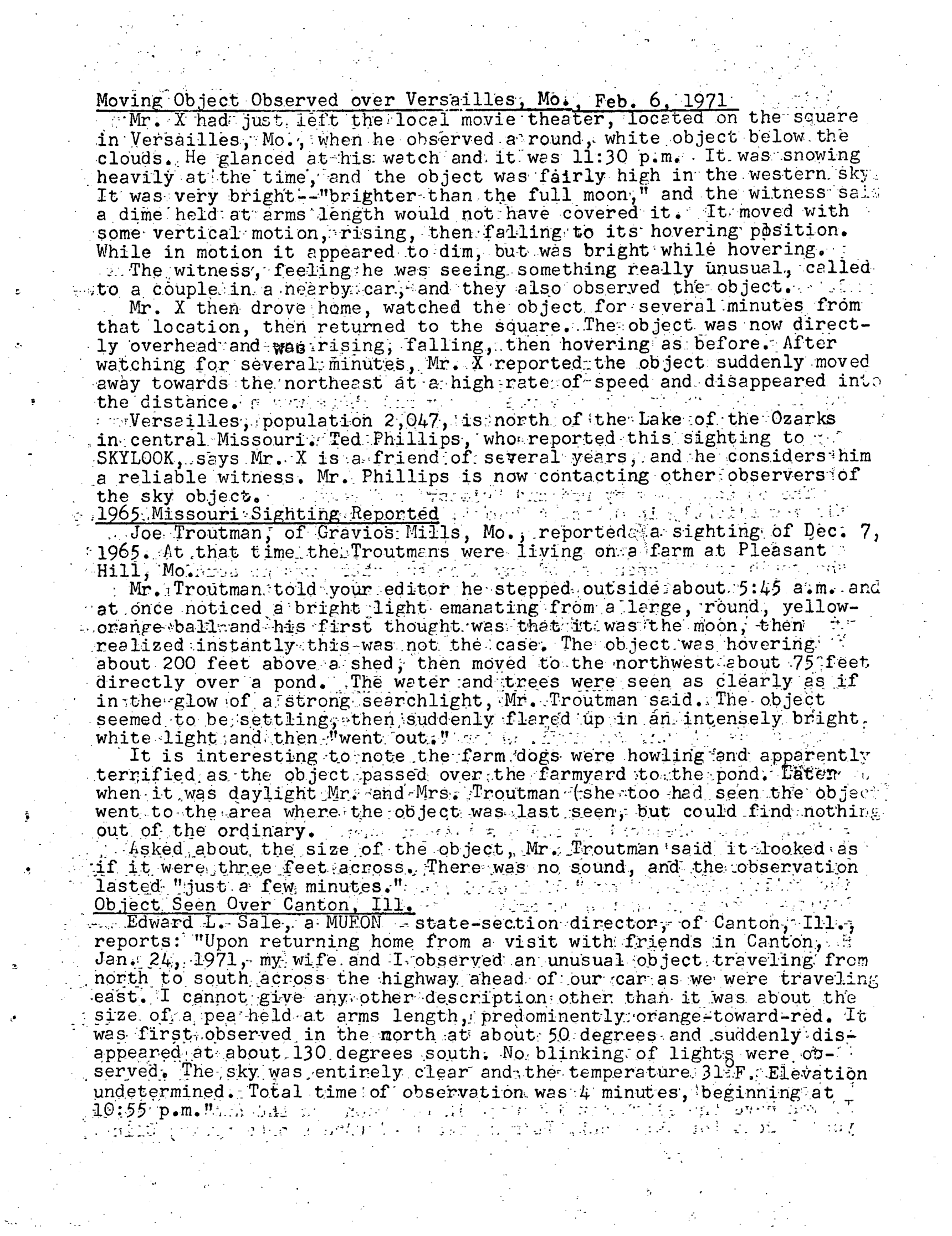 Mufon Ufo Journal 1971 3. March Skylook