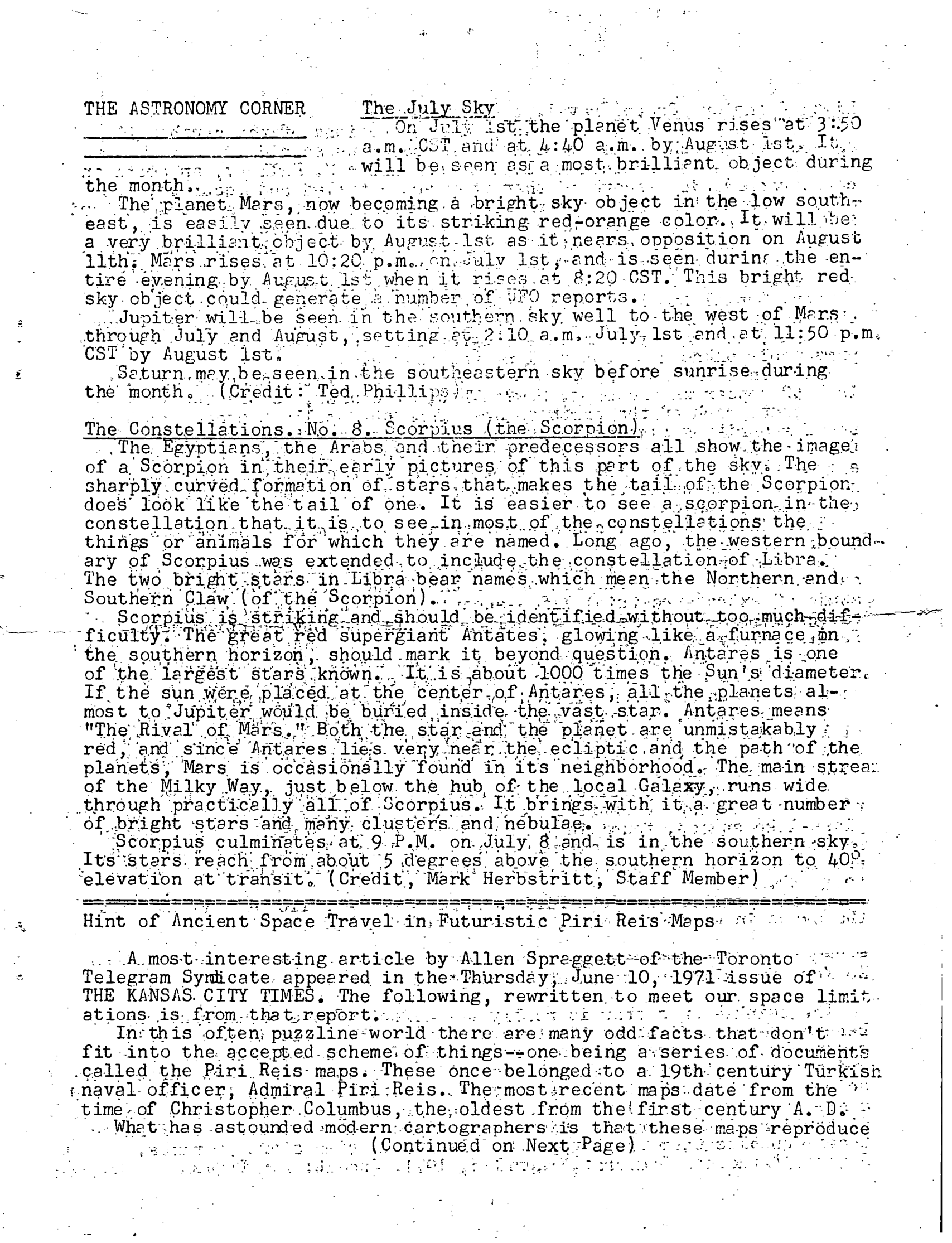Mufon Ufo Journal 1971 7. July Skylook