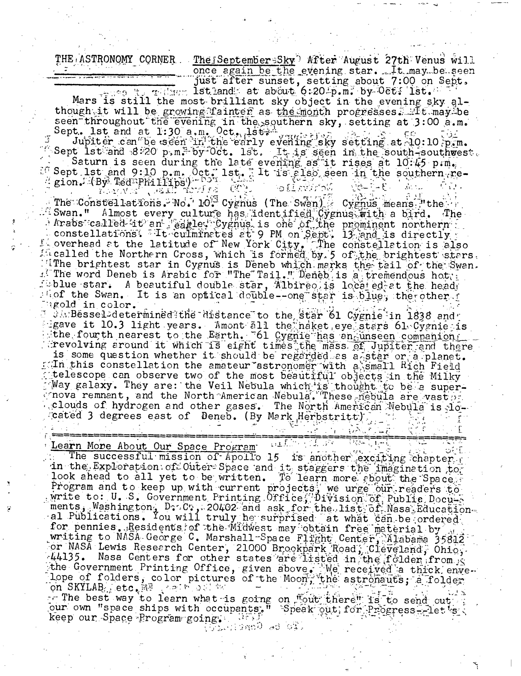 Mufon Ufo Journal 1971 9. September Skylook