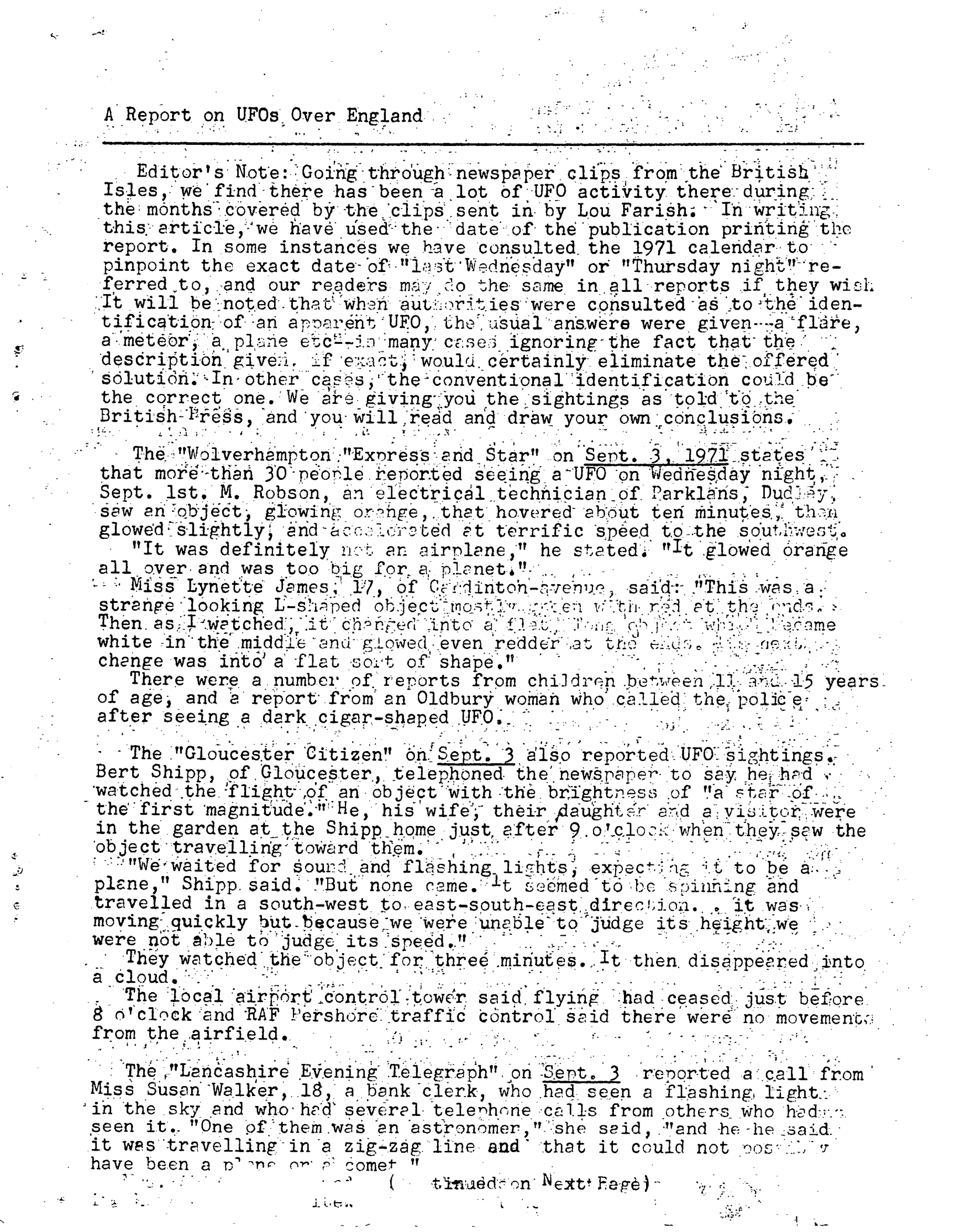 Mufon Ufo Journal 1972 2. February Skylook