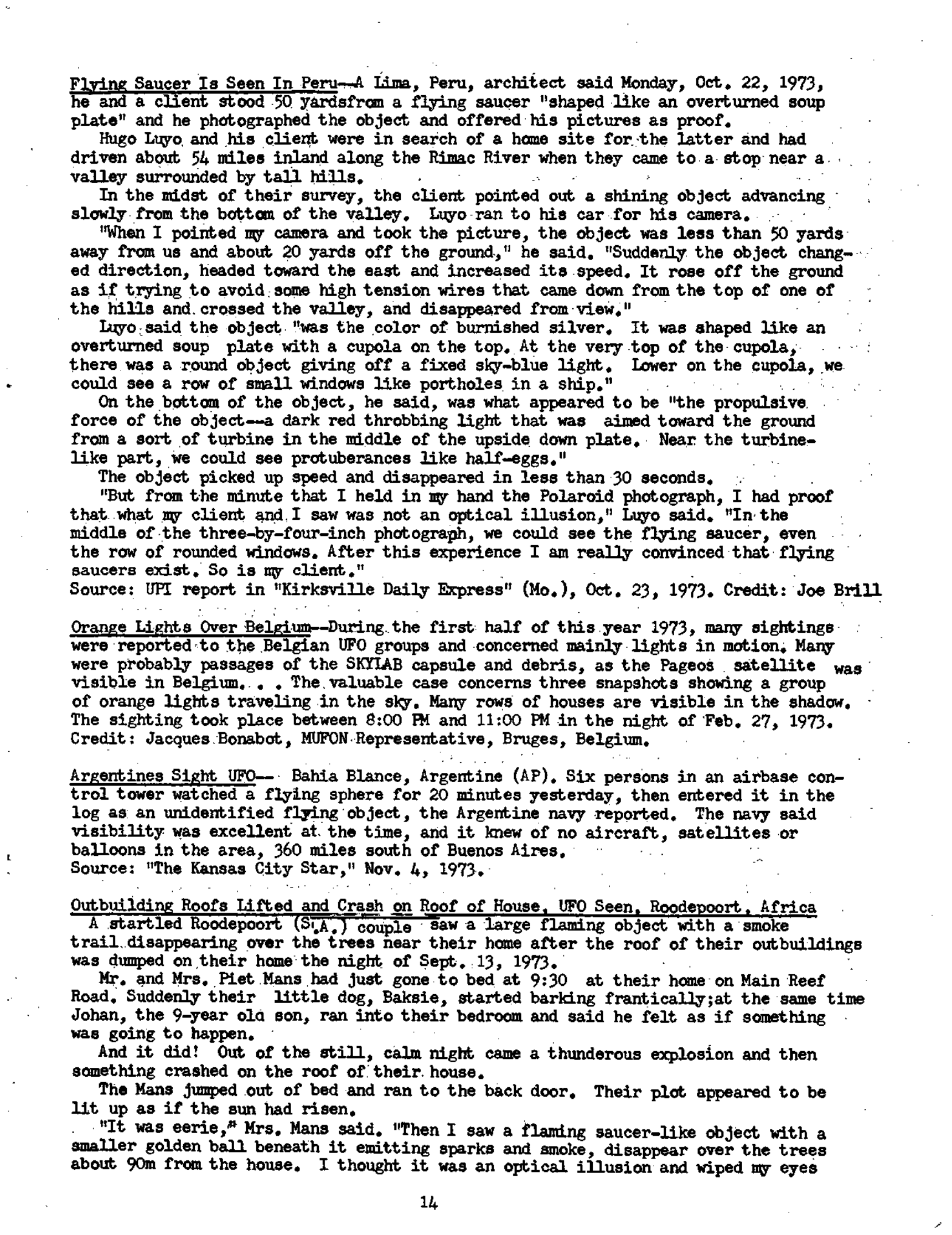 Mufon Ufo Journal 1973 12. December Skylook