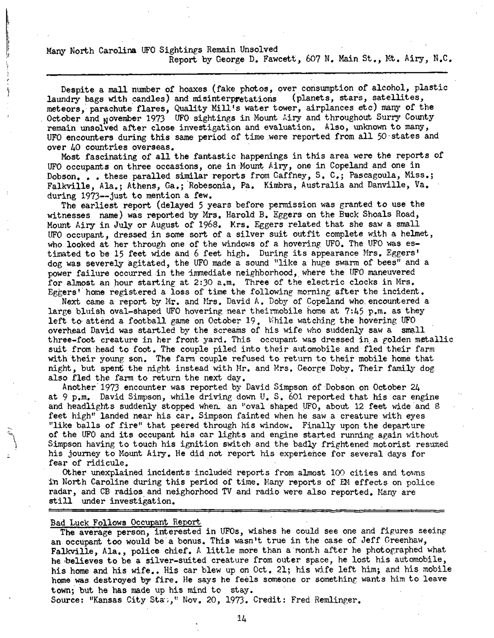 Mufon Ufo Journal 1974 1. January Skylook