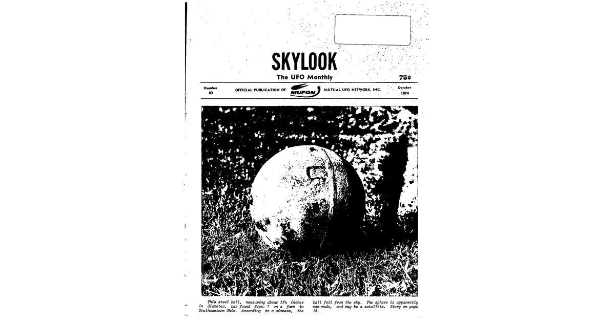 MUFON UFO Journal 1974 10. October Skylook