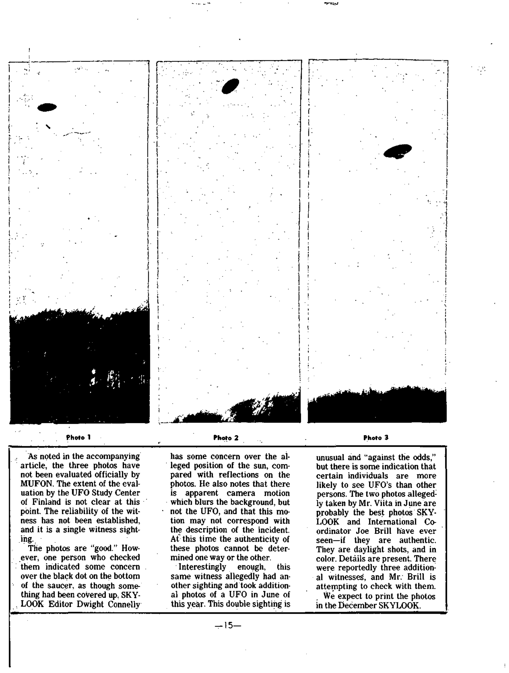 Mufon Ufo Journal 1974 11. November Skylook