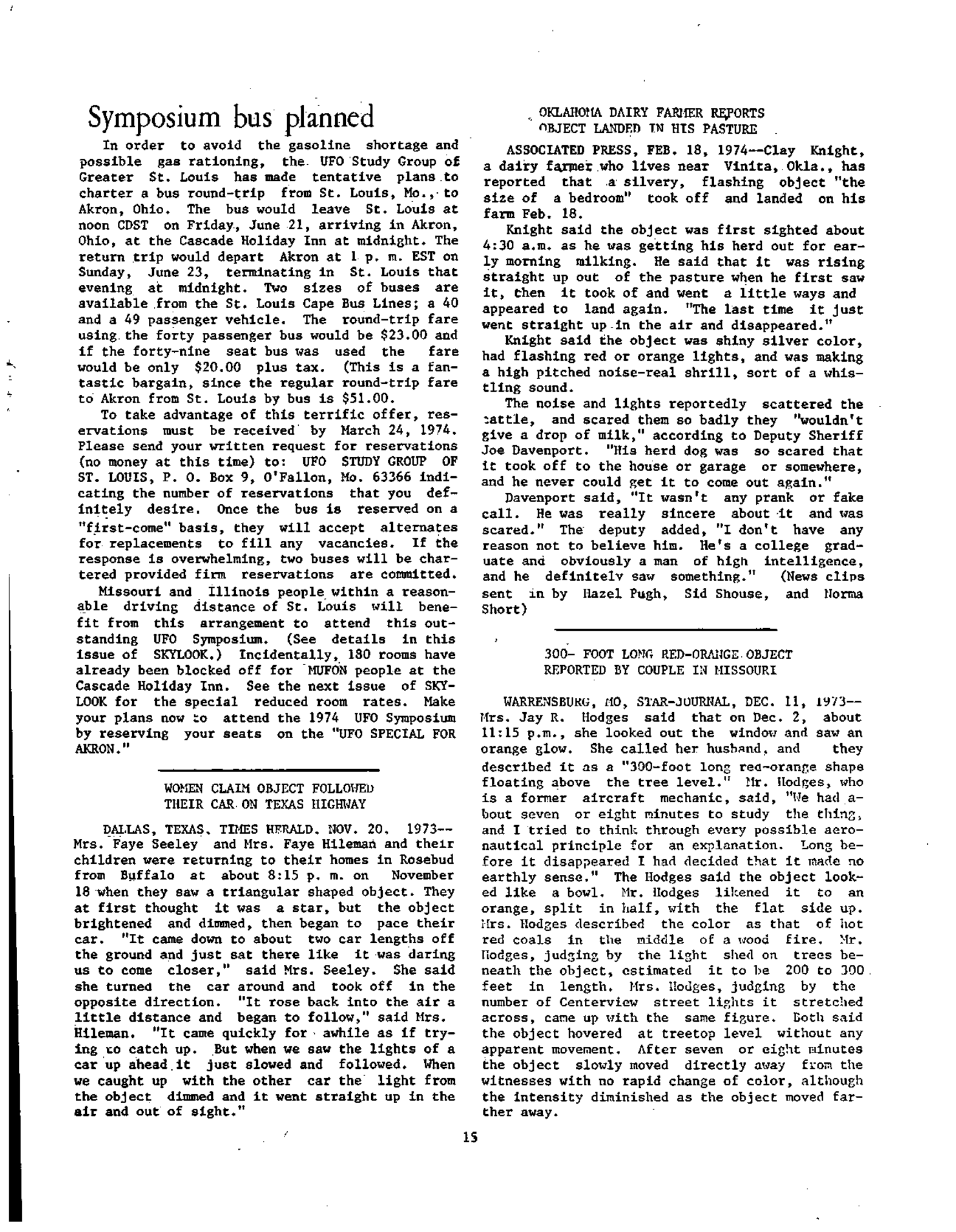 Mufon Ufo Journal 1974 3. March Skylook