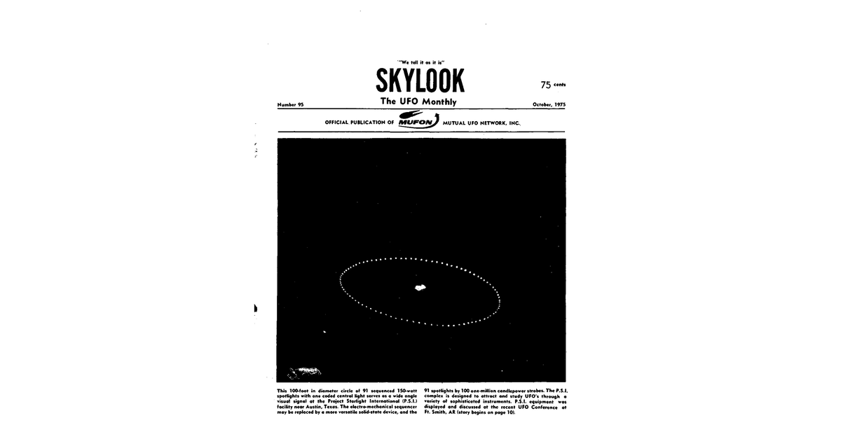 MUFON UFO Journal 1975 10. October Skylook