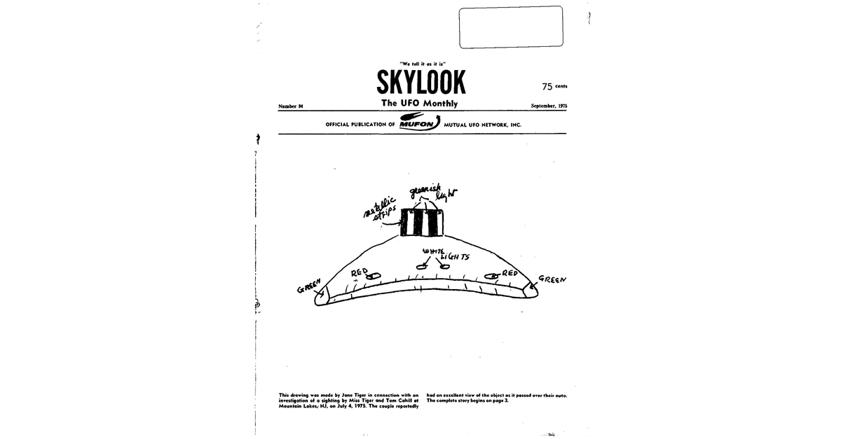 MUFON UFO Journal 1975 9. September Skylook