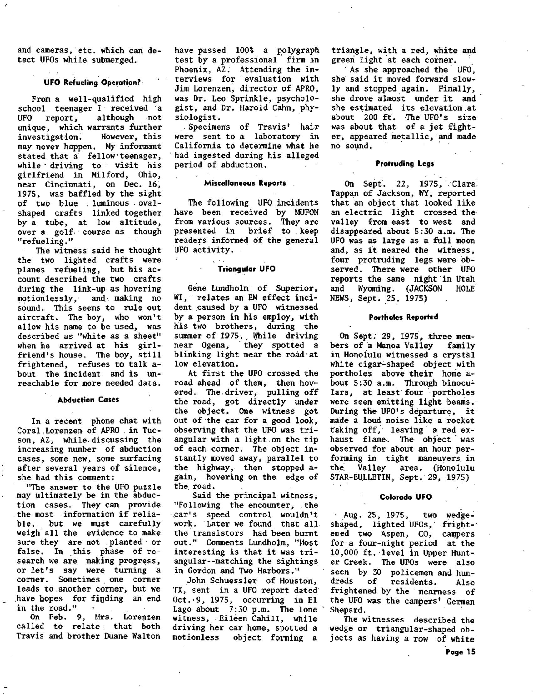 Mufon Ufo Journal 1976 3. March Skylook