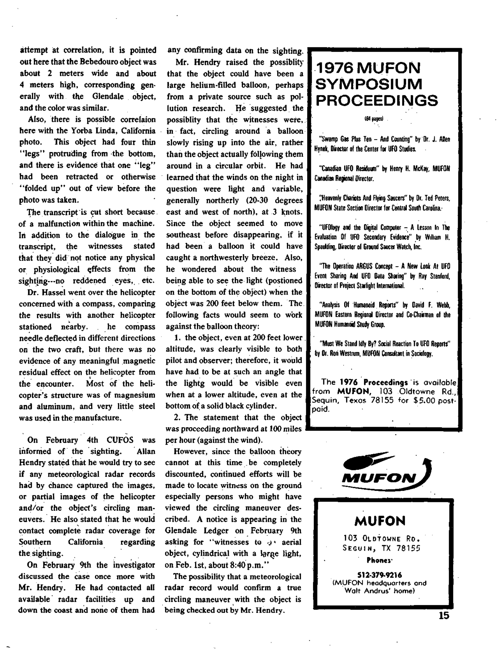 Mufon Ufo Journal 1977 2. February