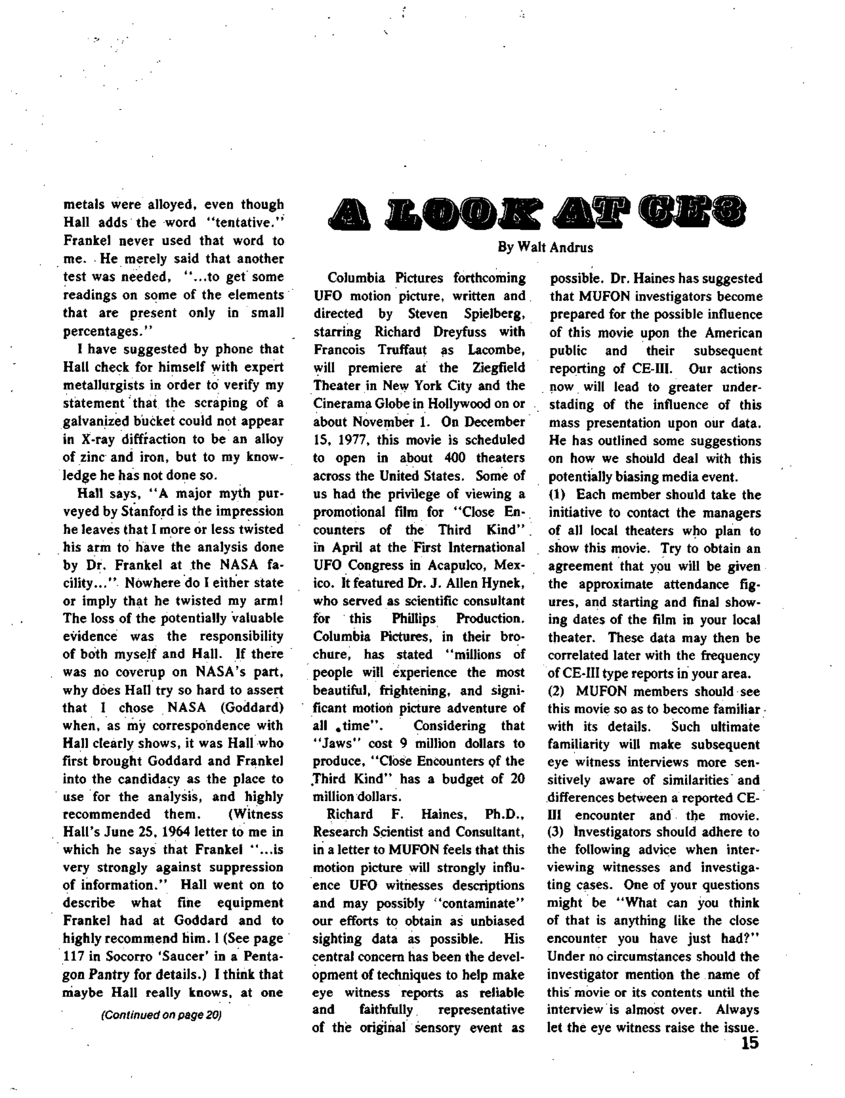 Mufon Ufo Journal 1977 7. July