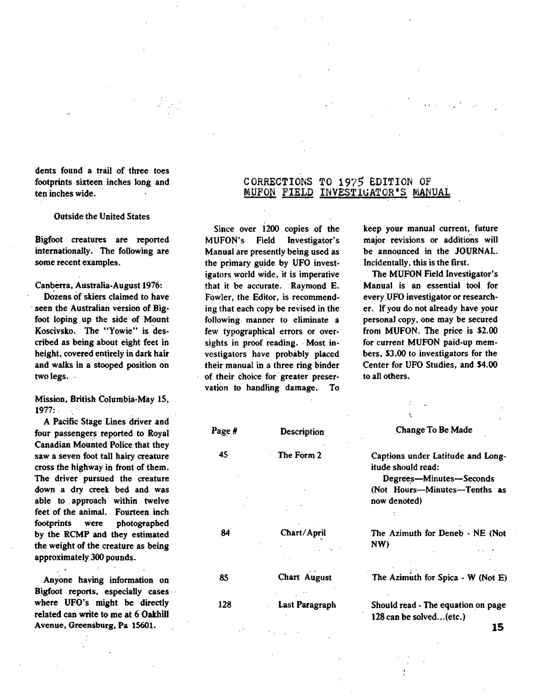 Mufon Ufo Journal 1977 8. August