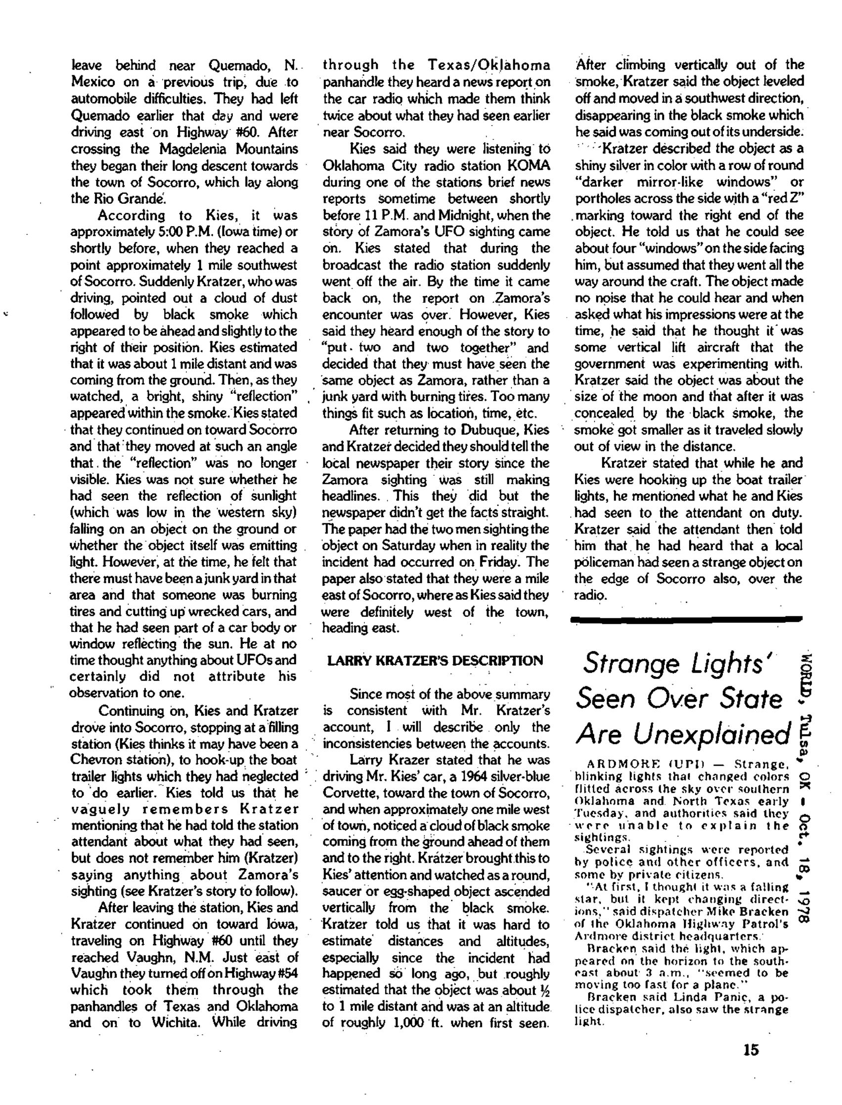 Mufon Ufo Journal 1978 10. October