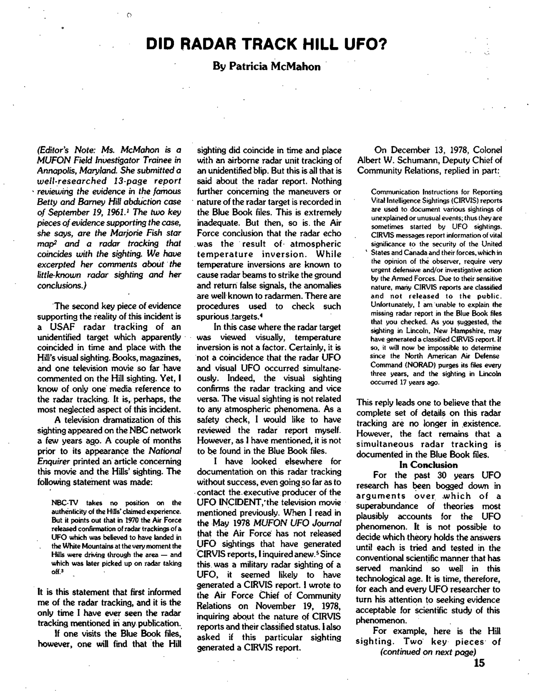Mufon Ufo Journal 1979 7. July