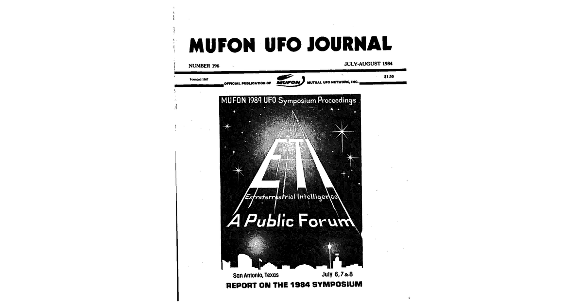 MUFON UFO Journal 1984 7. 8. July August