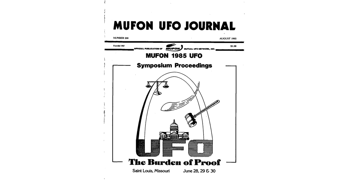 MUFON UFO Journal 1985 8. August