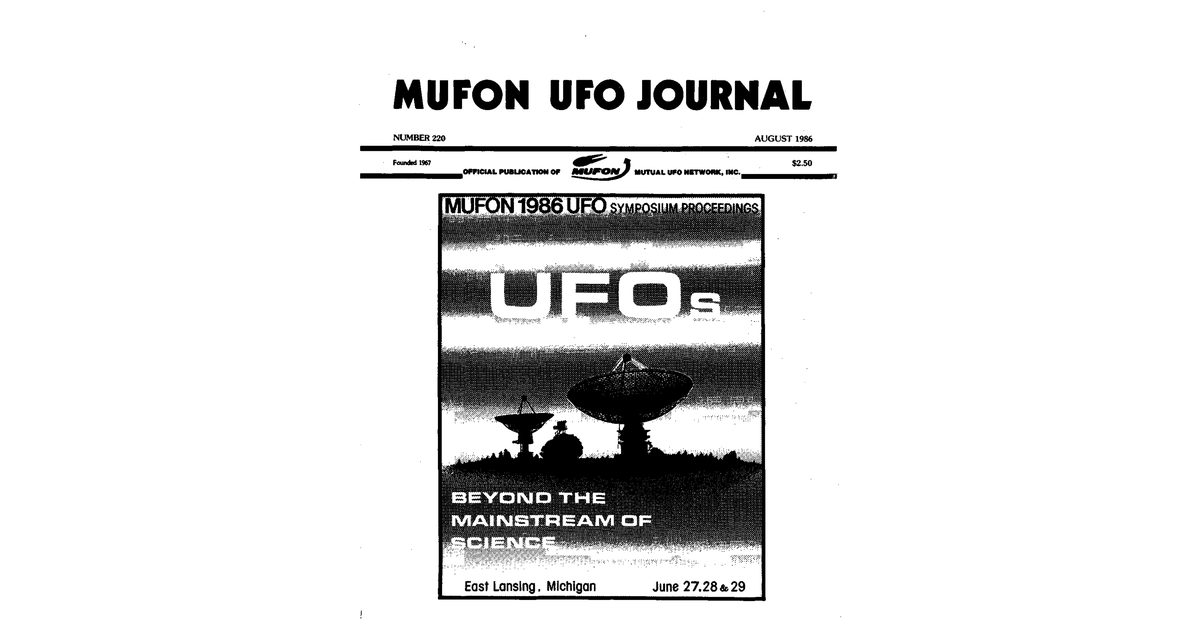 MUFON UFO Journal 1986 8. August
