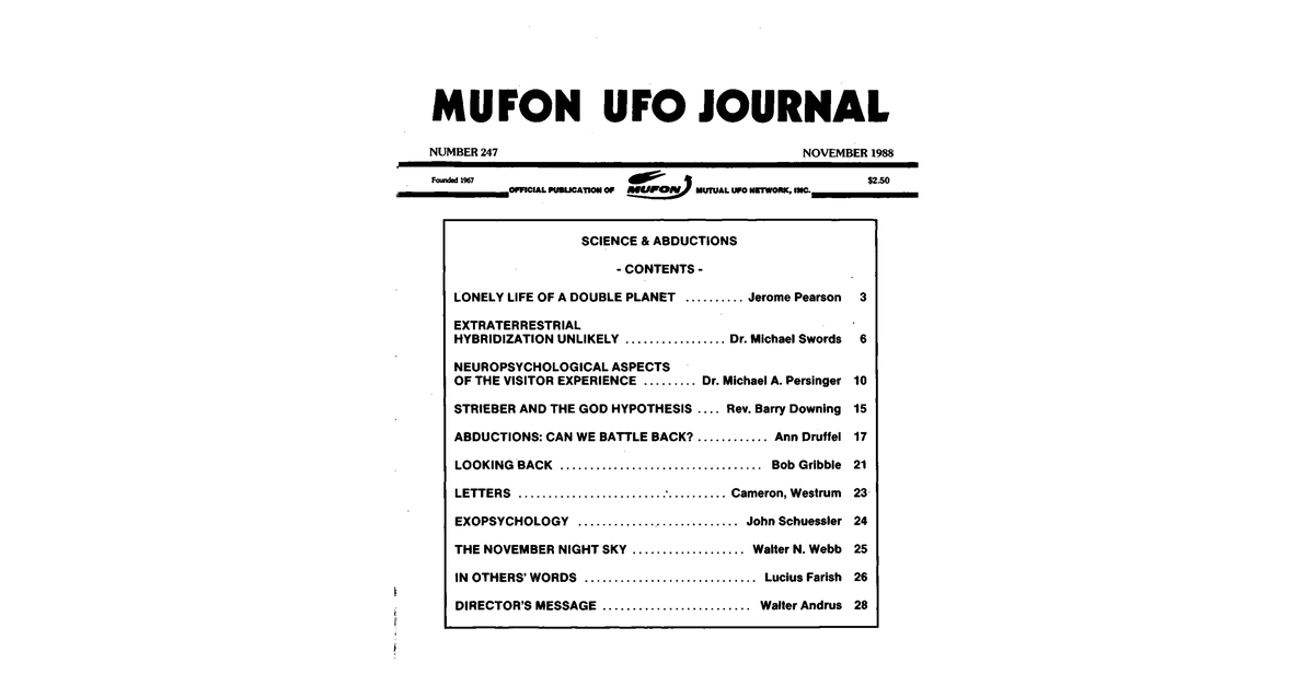 MUFON UFO Journal 1988 11. November