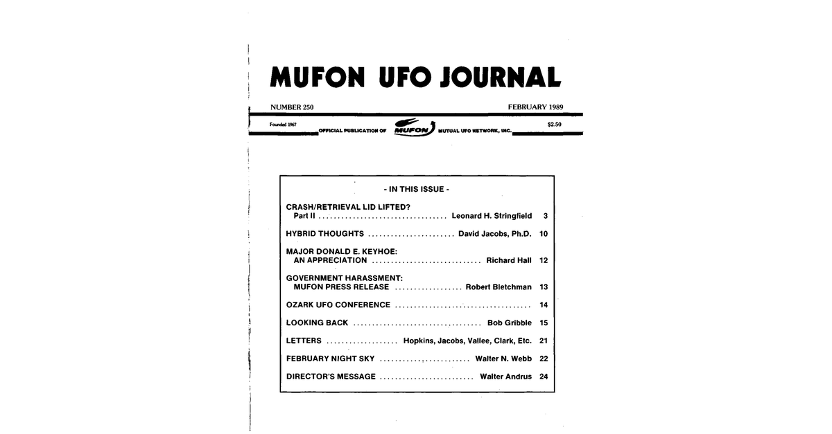MUFON UFO Journal 1989 2. February